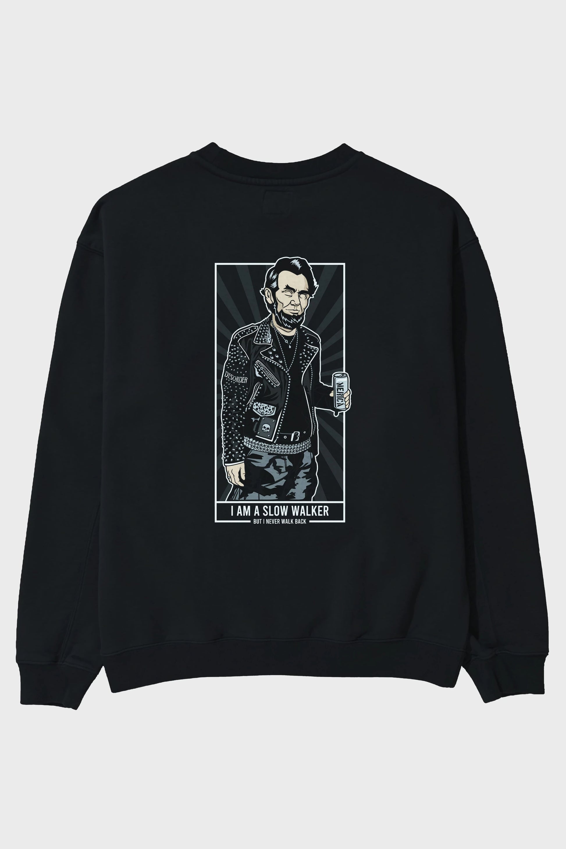 Lincoln Street Punk Arka Baskılı Oversize Sweatshirt Erkek Kadın Unisex
