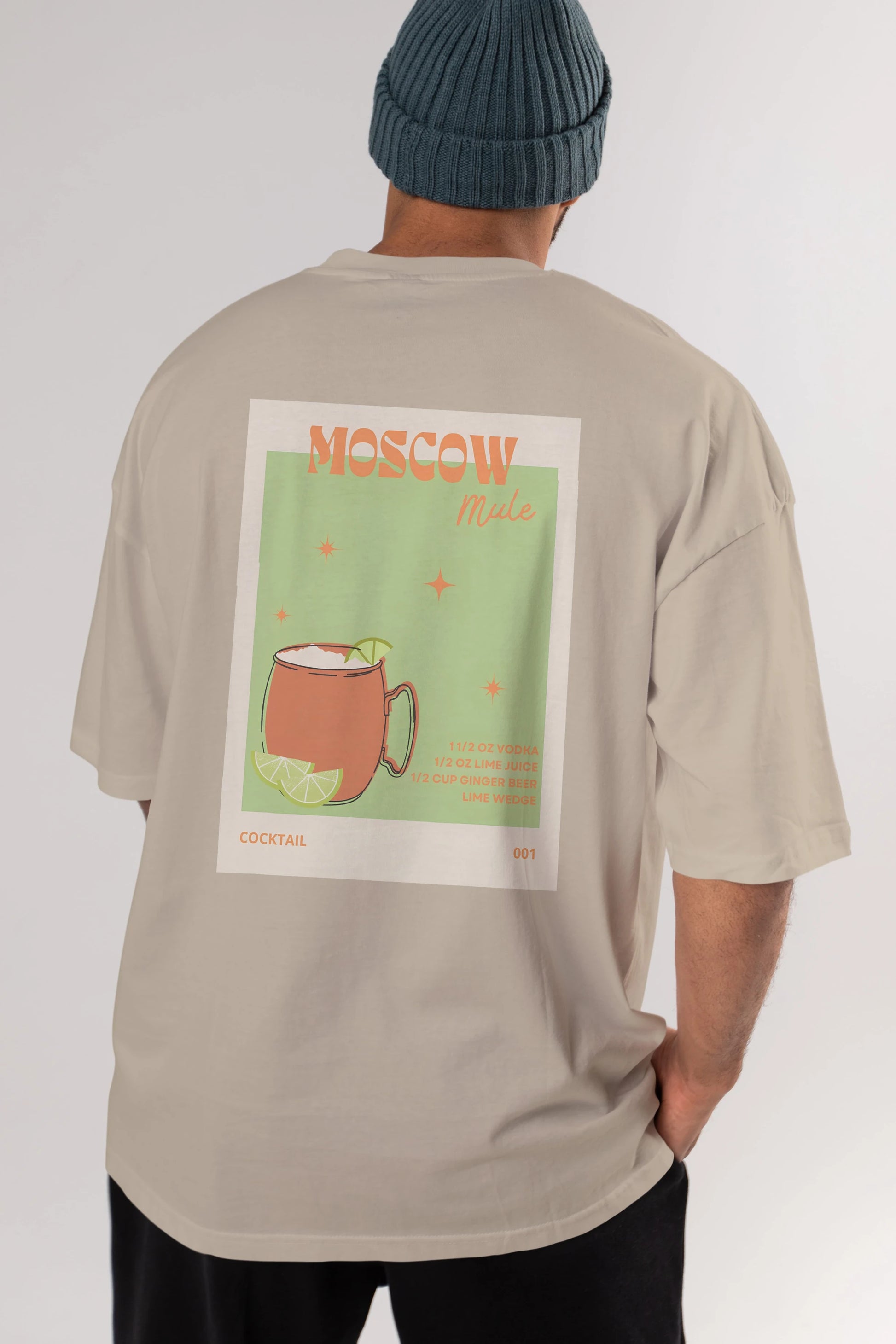 Moscow Mule 2 Arka Baskılı Oversize t-shirt Erkek Kadın Unisex %100 Pamuk Bisiklet Yaka tişort