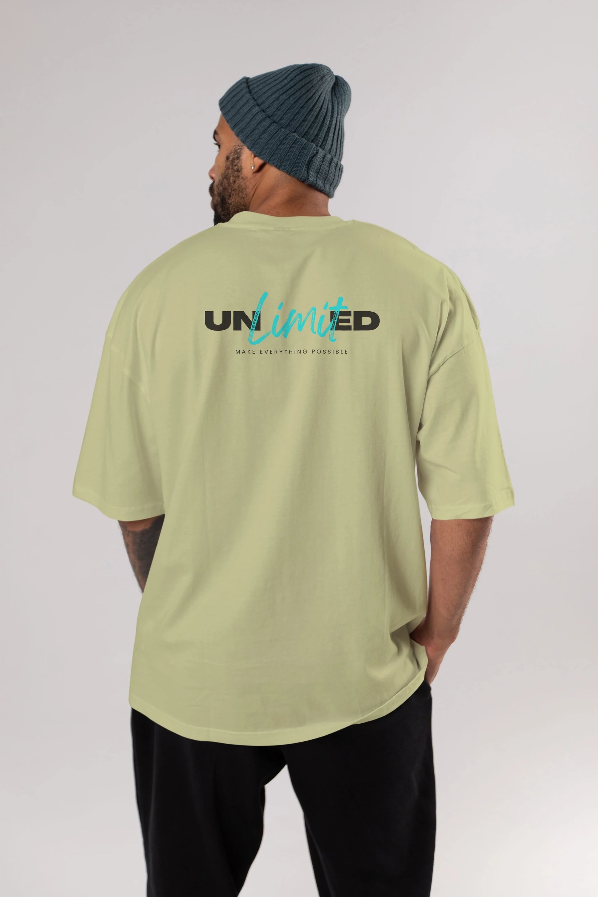 Unlimited Yazılı Arka Baskılı Oversize t-shirt Erkek Kadın Unisex