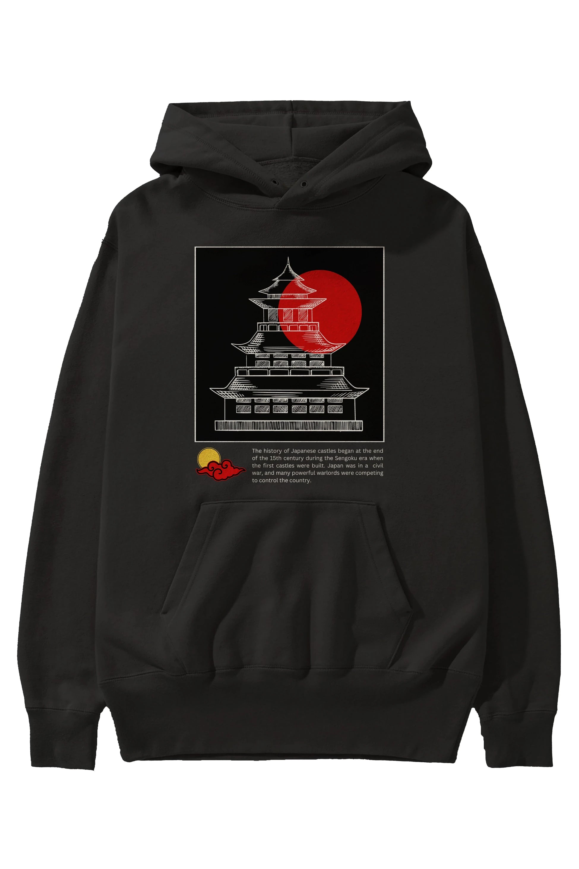Japan Streetwear Ön Baskılı Oversize Hoodie Kapüşonlu Sweatshirt Erkek Kadın Unisex