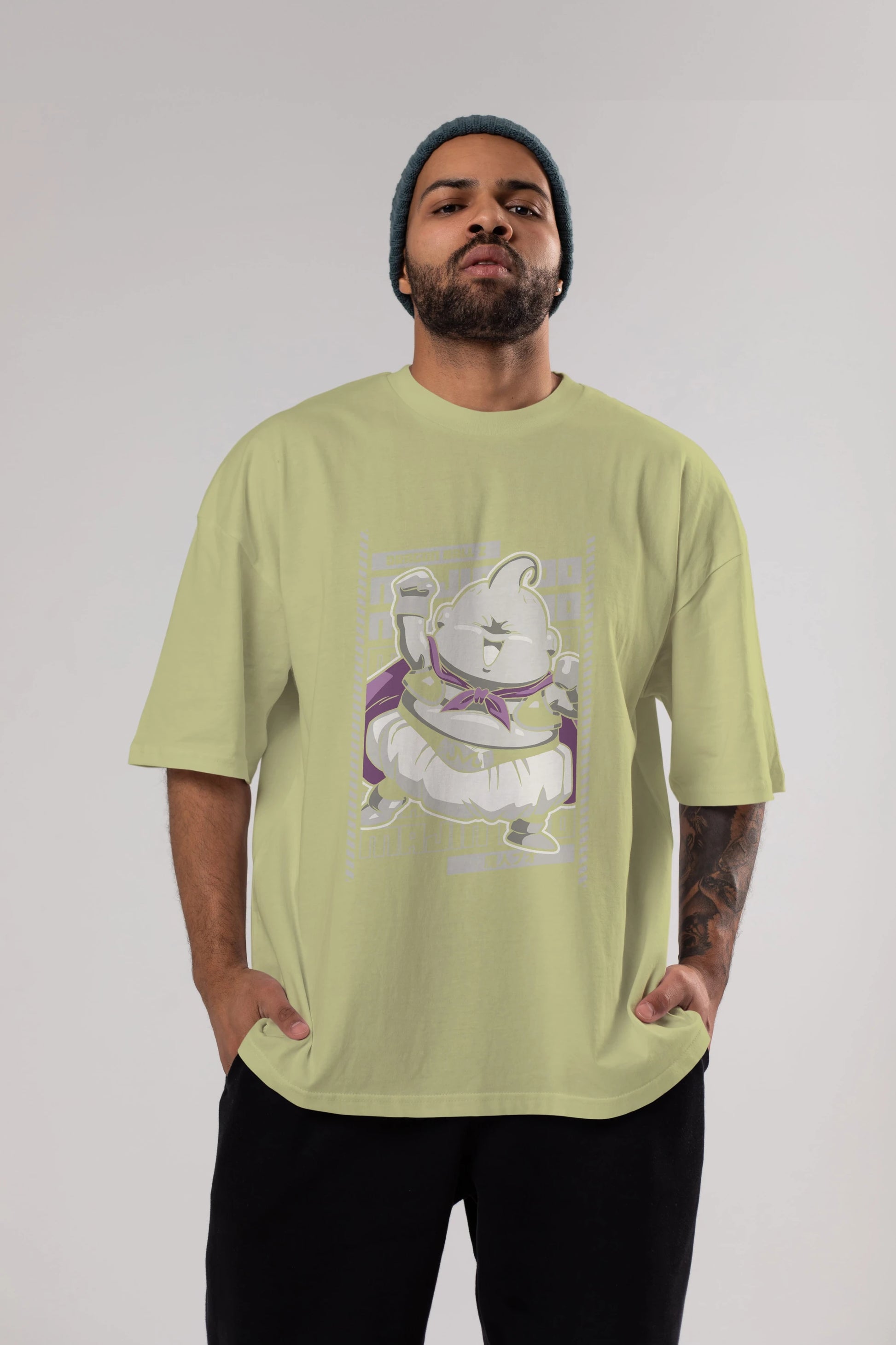 MAJIN BOO2 Anime Ön Baskılı Oversize t-shirt %100 pamuk Erkek Kadın Unisex