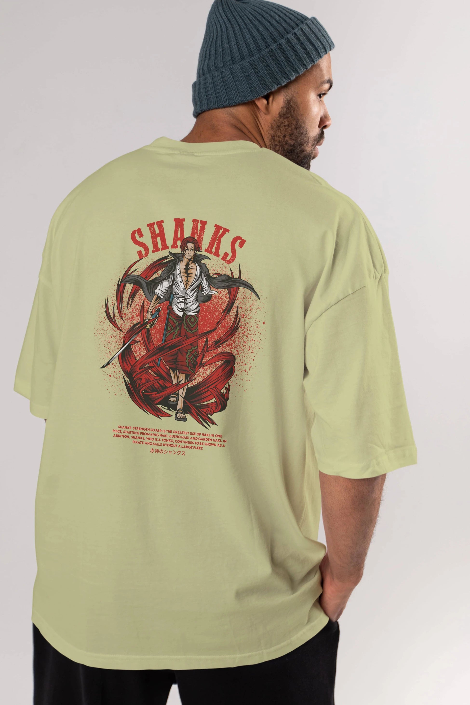 Shanks Anime Arka Baskılı Oversize t-shirt Erkek Kadın Unisex