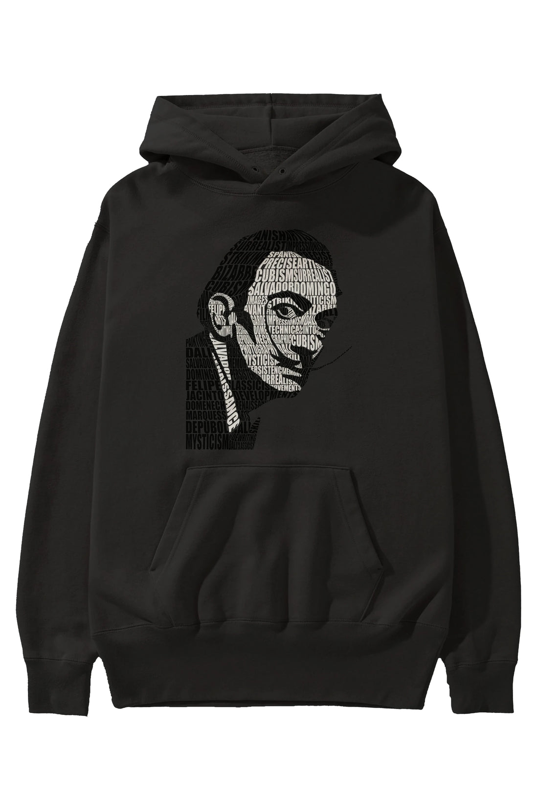 Salvador Dali Calligram Ön Baskılı Hoodie Oversize Kapüşonlu Sweatshirt Erkek Kadın Unisex