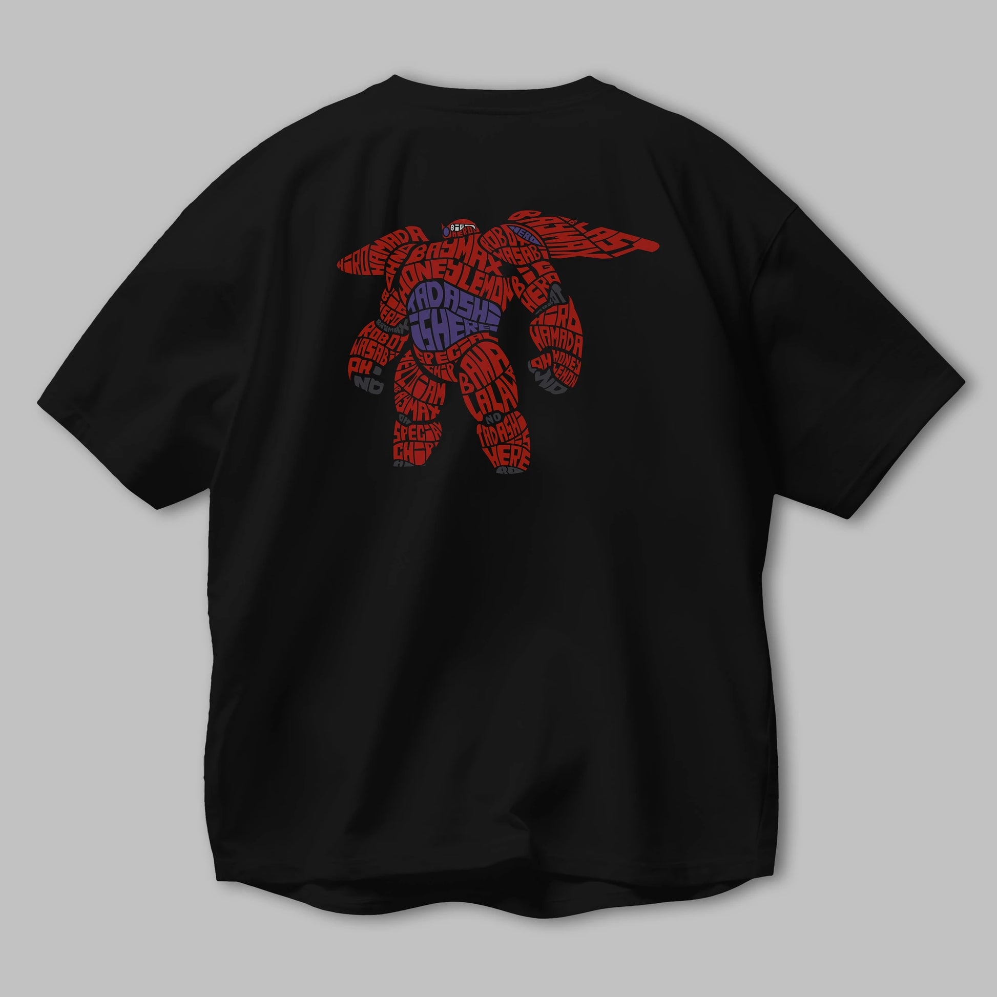 Baymax Arka Baskılı Oversize t-shirt %100 pamuk Erkek Kadın Unisex