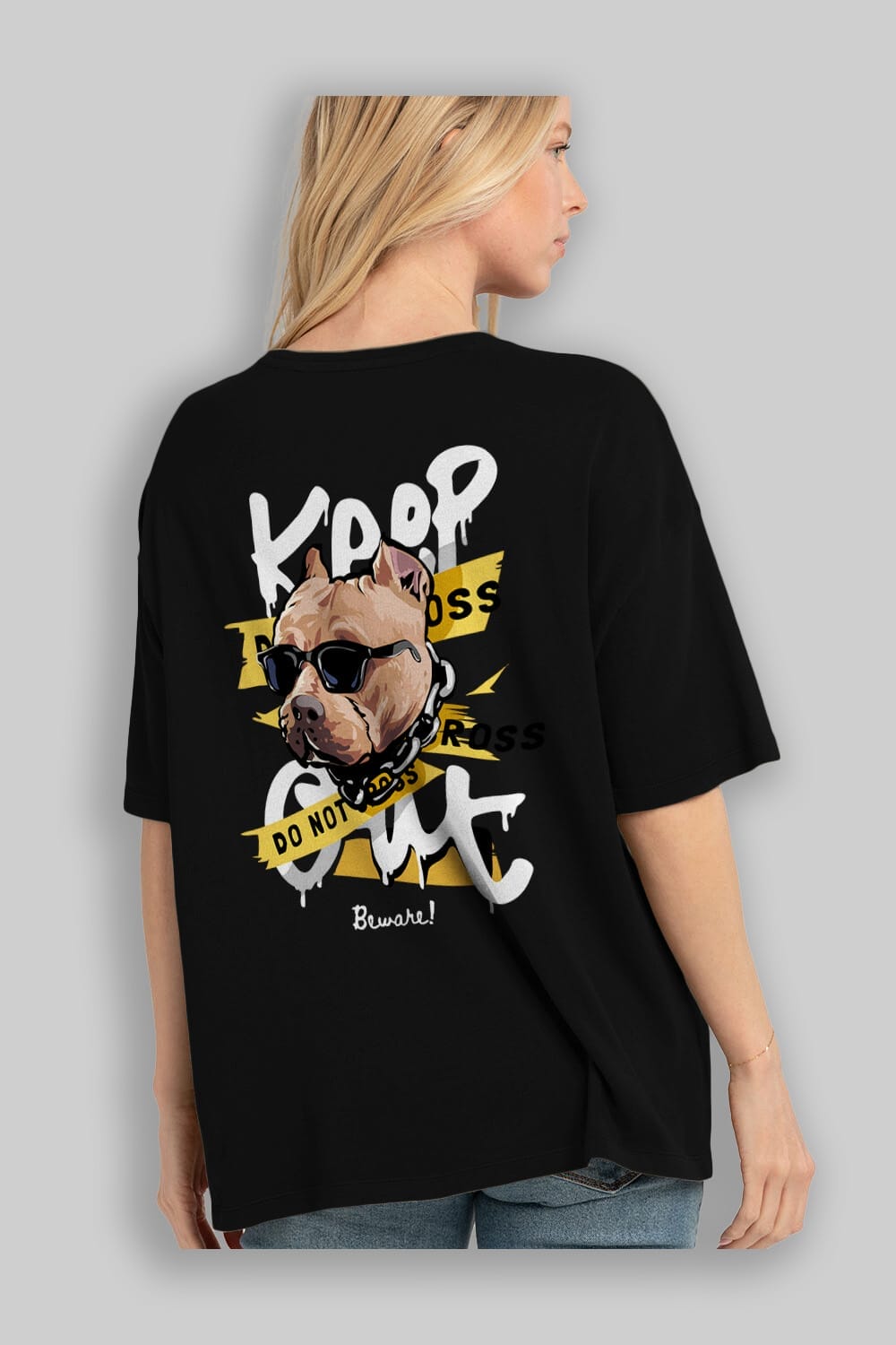 Teddy Bear Keep Arka Baskılı Oversize t-shirt Erkek Kadın Unisex %100 Pamuk