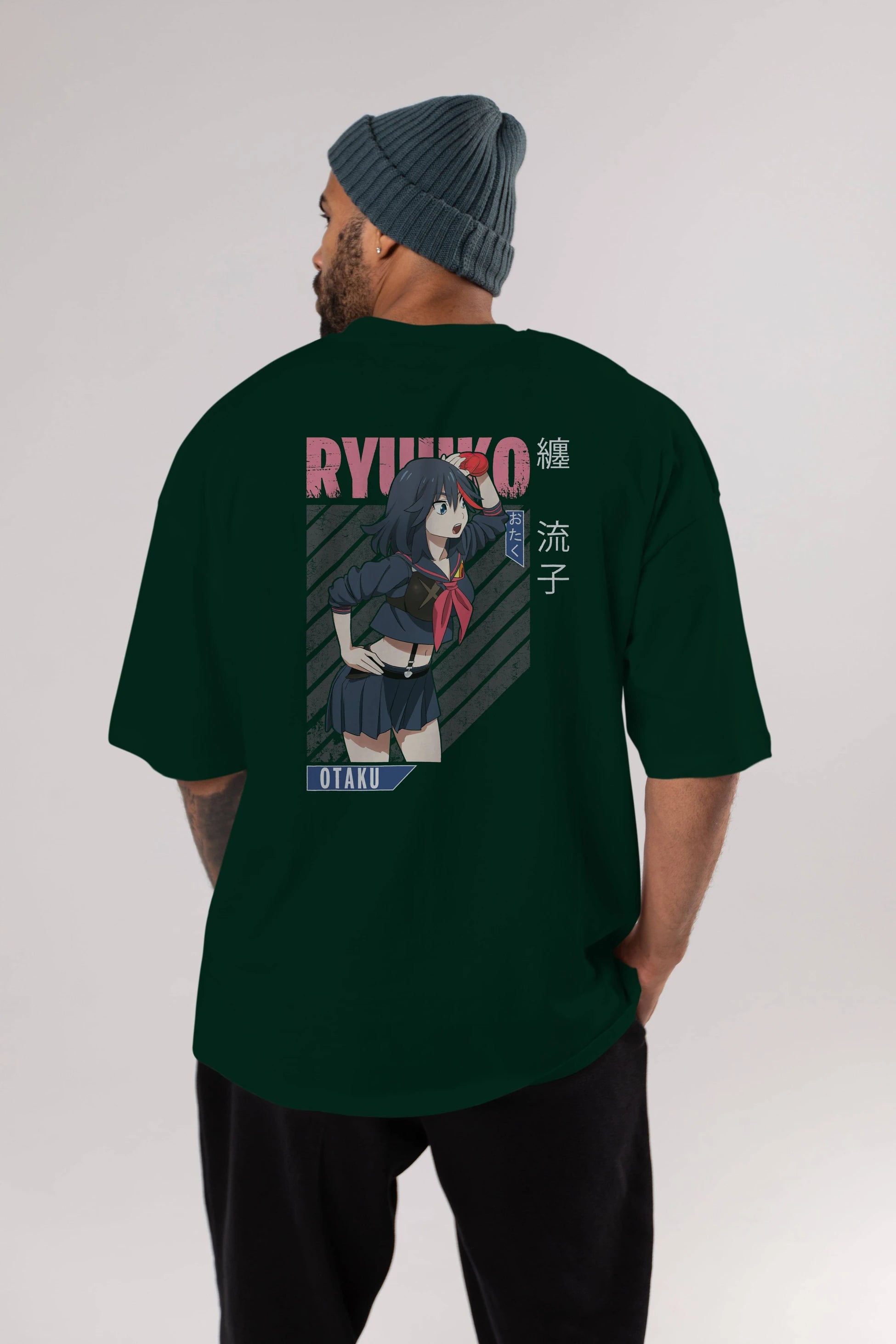 Ryuuko Matoi 6 Anime Arka Baskılı Oversize t-shirt Erkek Kadın Unisex