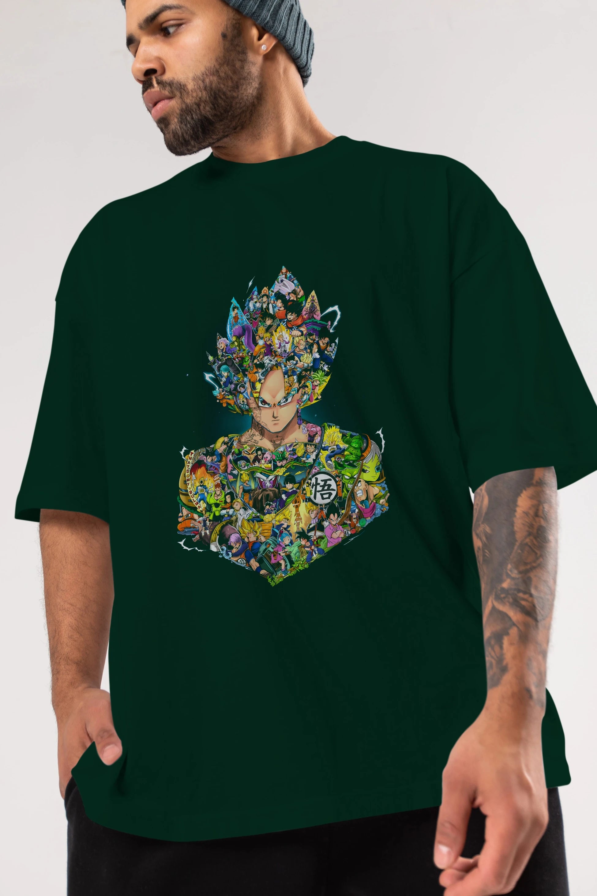 DRAGON BALL ART Anime Ön Baskılı Oversize t-shirt %100 pamuk Erkek Kadın Unisex