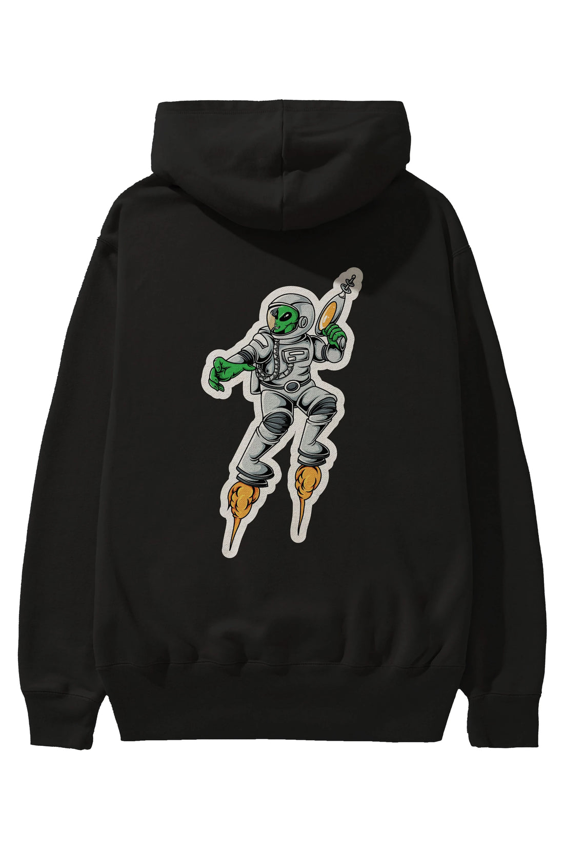 Alien Wars Sticker Arka Baskılı Hoodie Oversize Kapüşonlu Sweatshirt Erkek Kadın Unisex