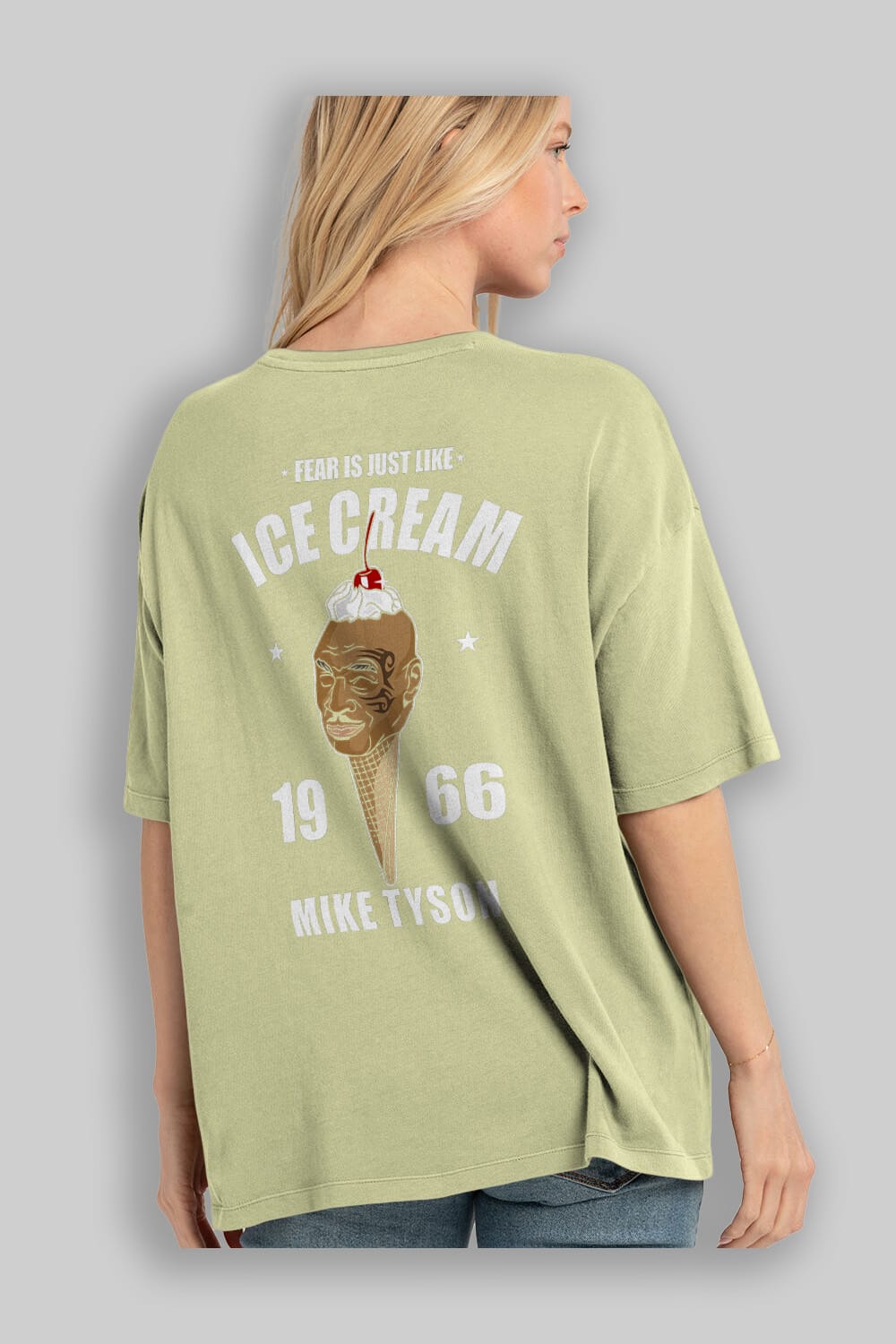 Tyson Ice Cream Arka Baskılı Oversize t-shirt Erkek Kadın Unisex %100 Pamuk tişort