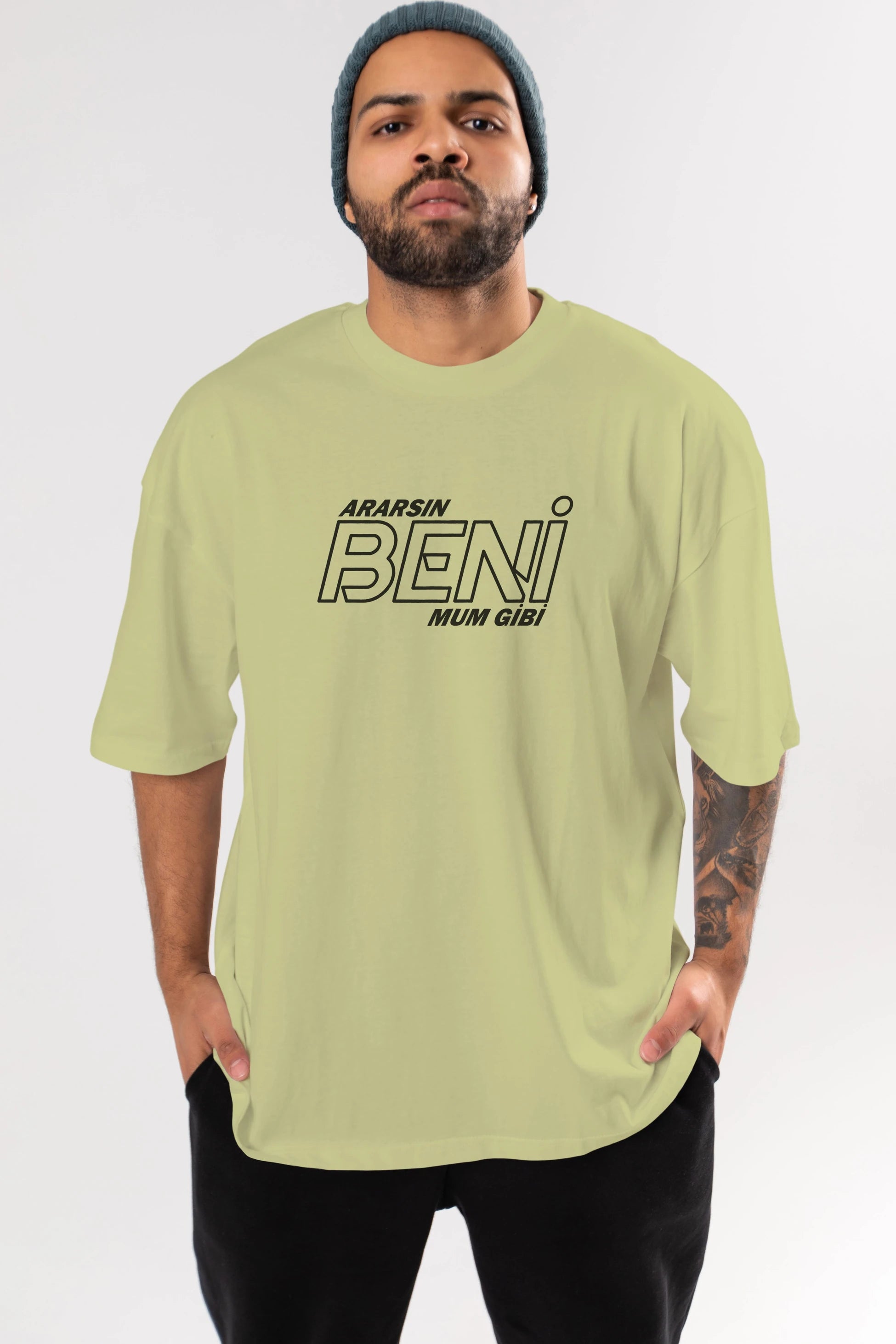Ararsın Beni Mum Gibi Ön Baskılı Oversize t-shirt %100 pamuk Erkek Kadın Unisex