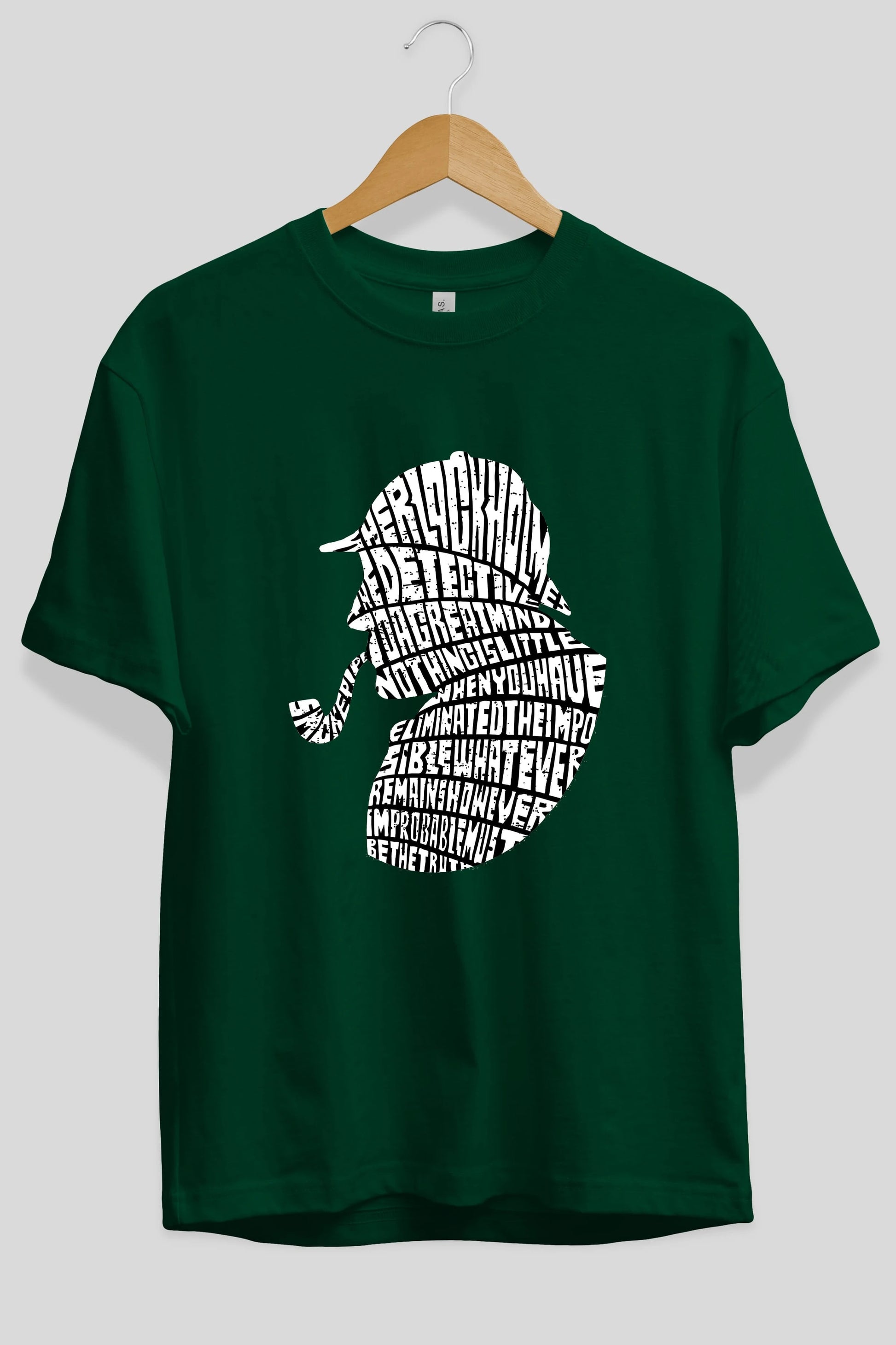 Holmes Ön Baskılı Oversize t-shirt %100 pamuk Erkek Kadın Unisex