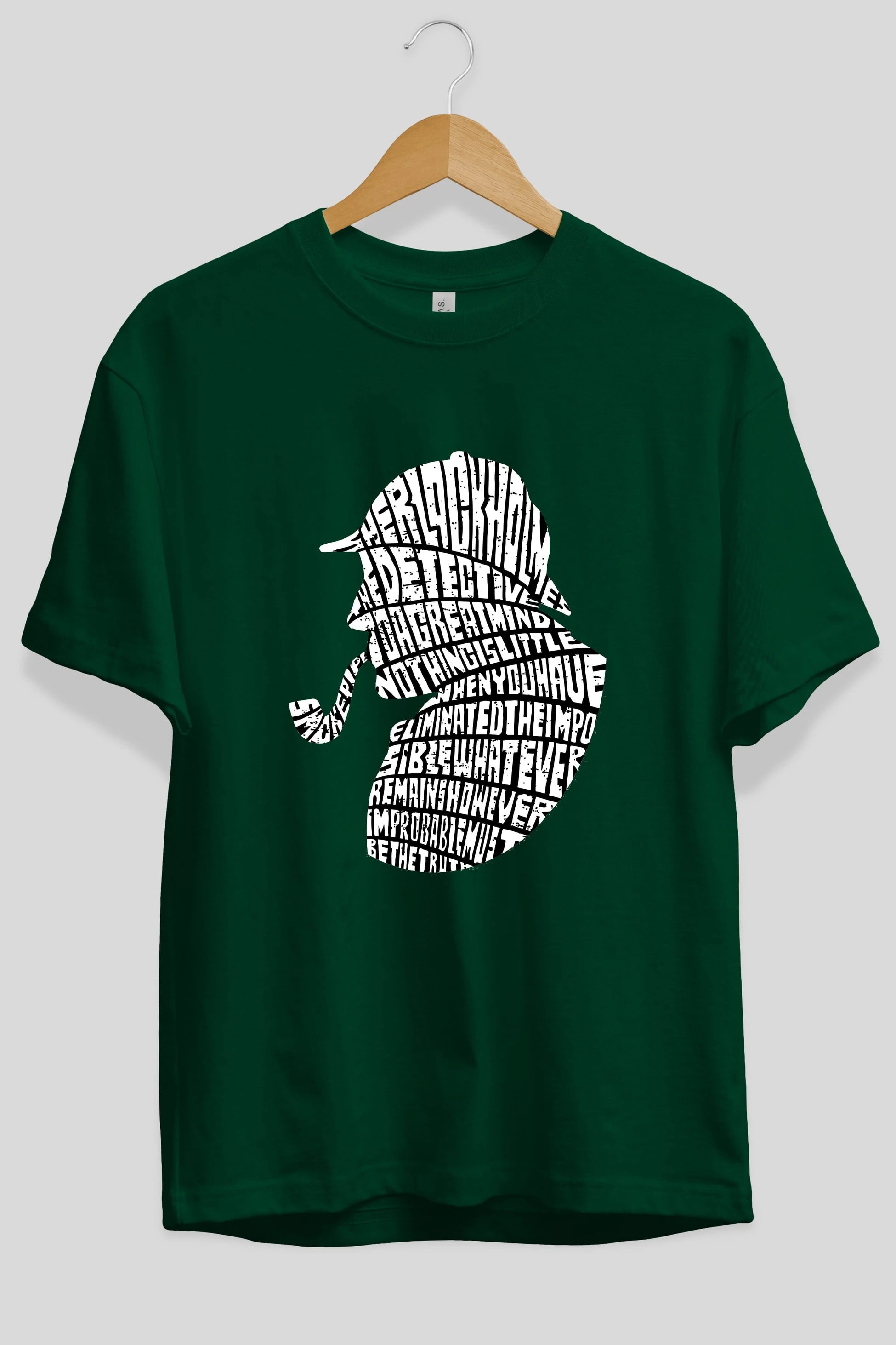 Holmes Ön Baskılı Oversize t-shirt %100 pamuk Erkek Kadın Unisex