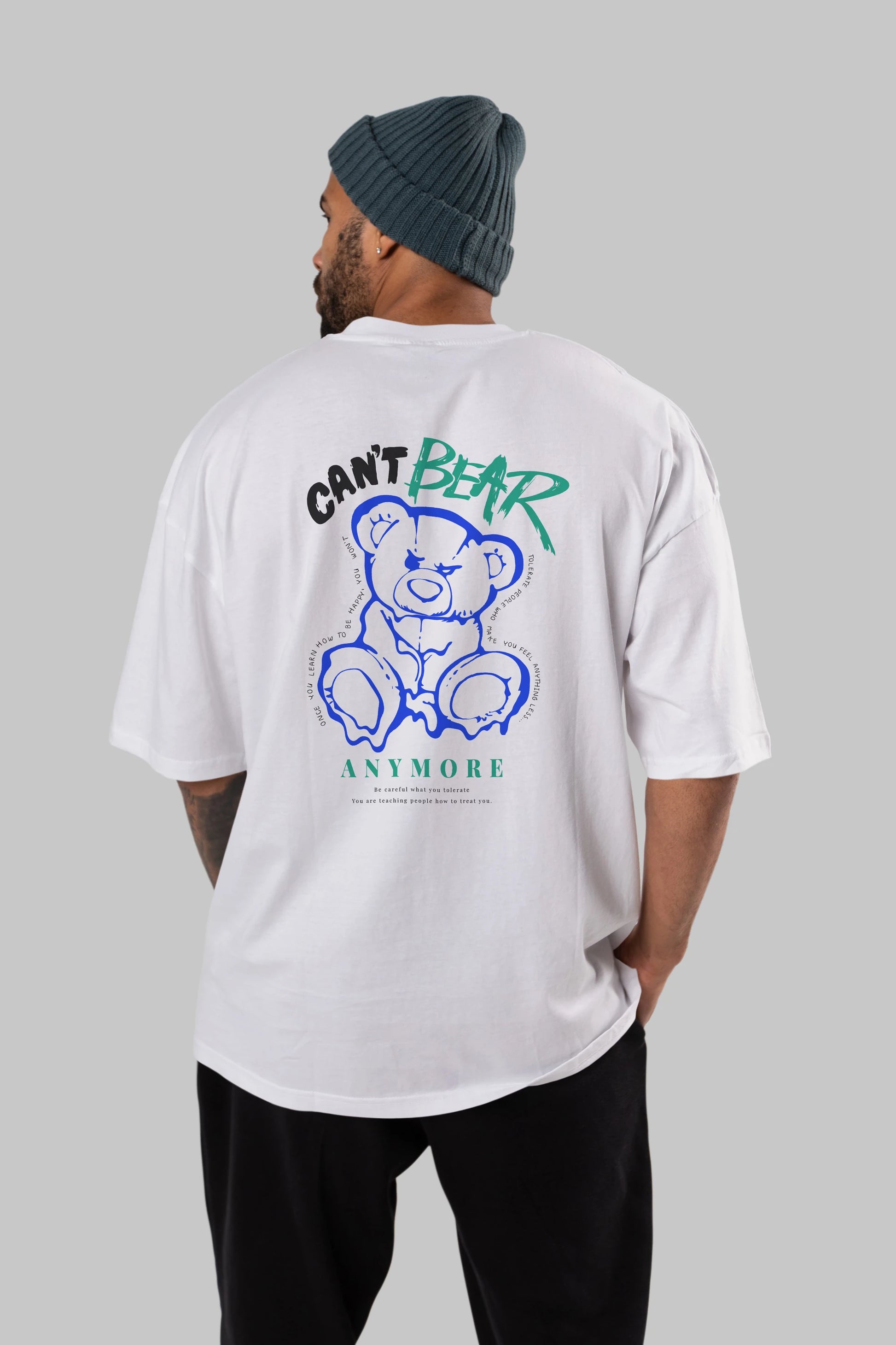 Cant Bear Anymore Arka Baskılı Oversize t-shirt Erkek Kadın Unisex