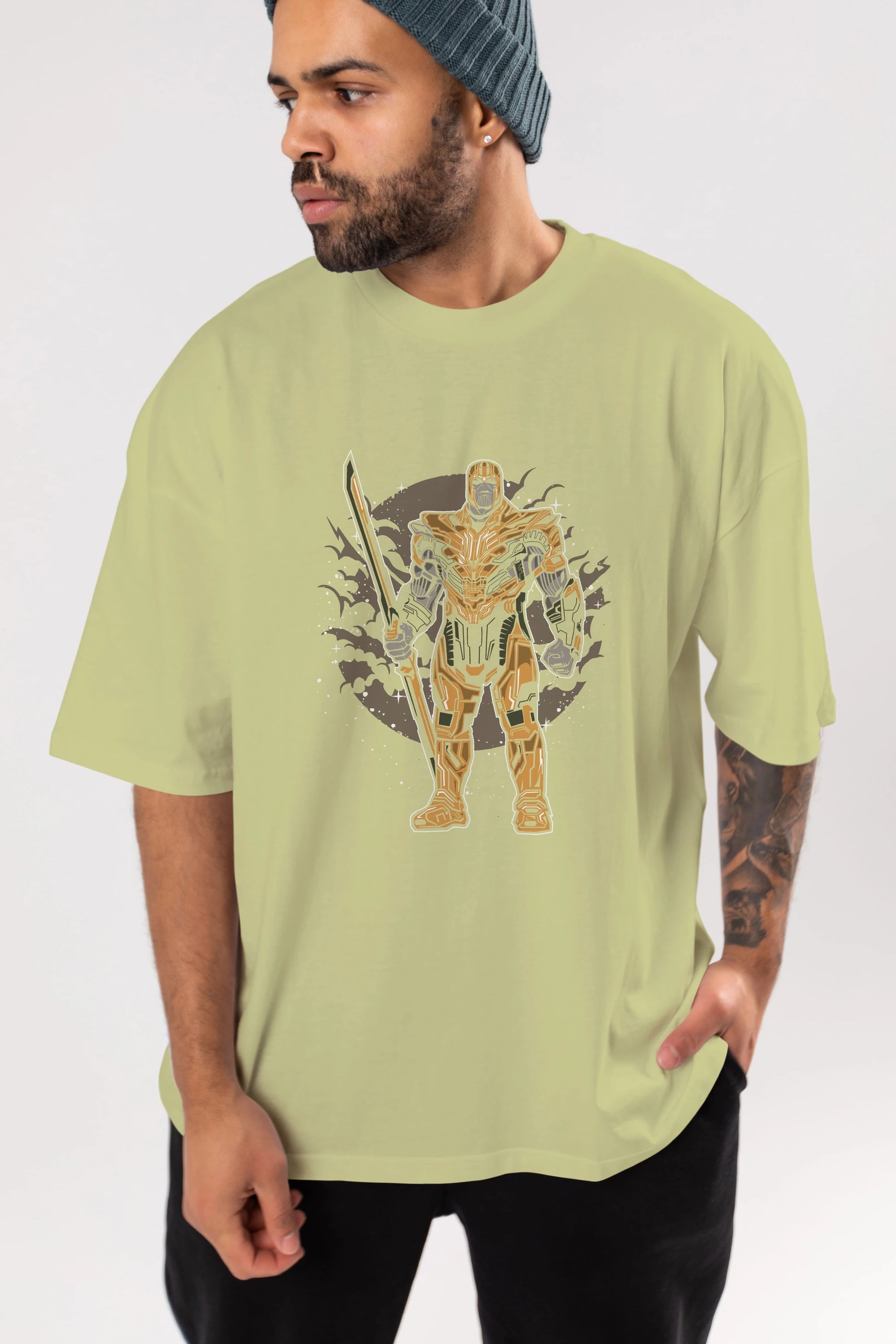 Thanos Ön Baskılı Oversize t-shirt Erkek Kadın Unisex %100 Pamuk tişort