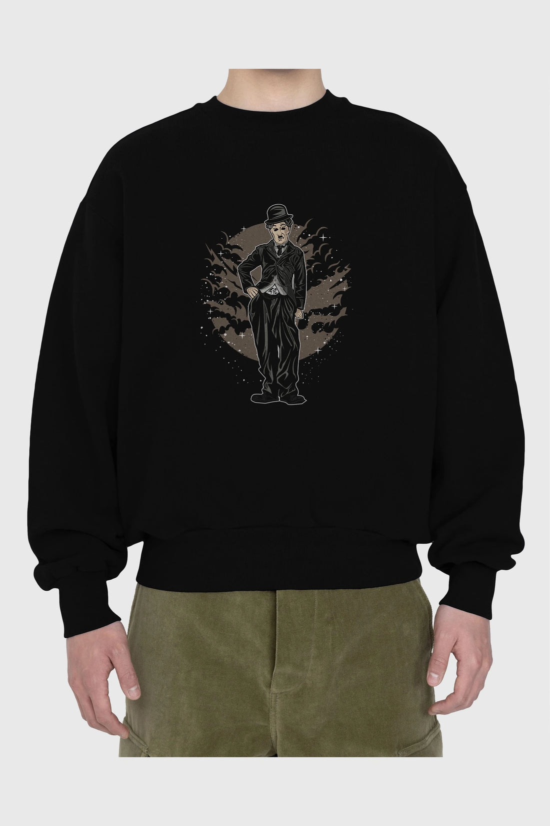 CHAPLIN Ön Baskılı Oversize Sweatshirt Erkek Kadın Unisex