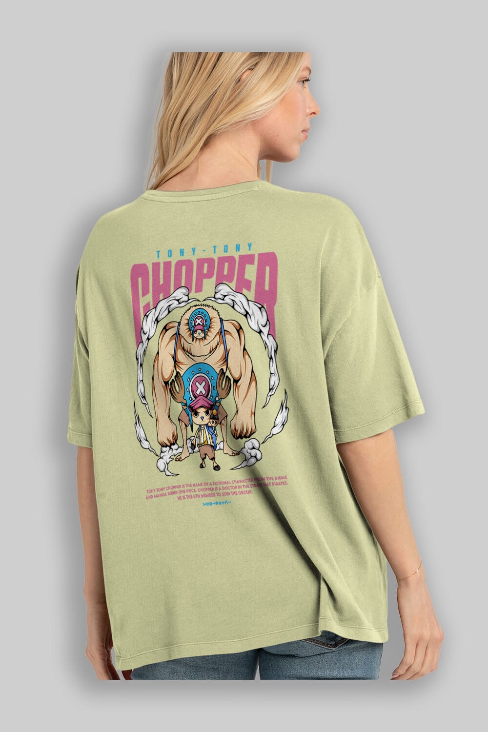 Tony Tony Chopper Anime Arka Baskılı Oversize t-shirt Erkek Kadın Unisex
