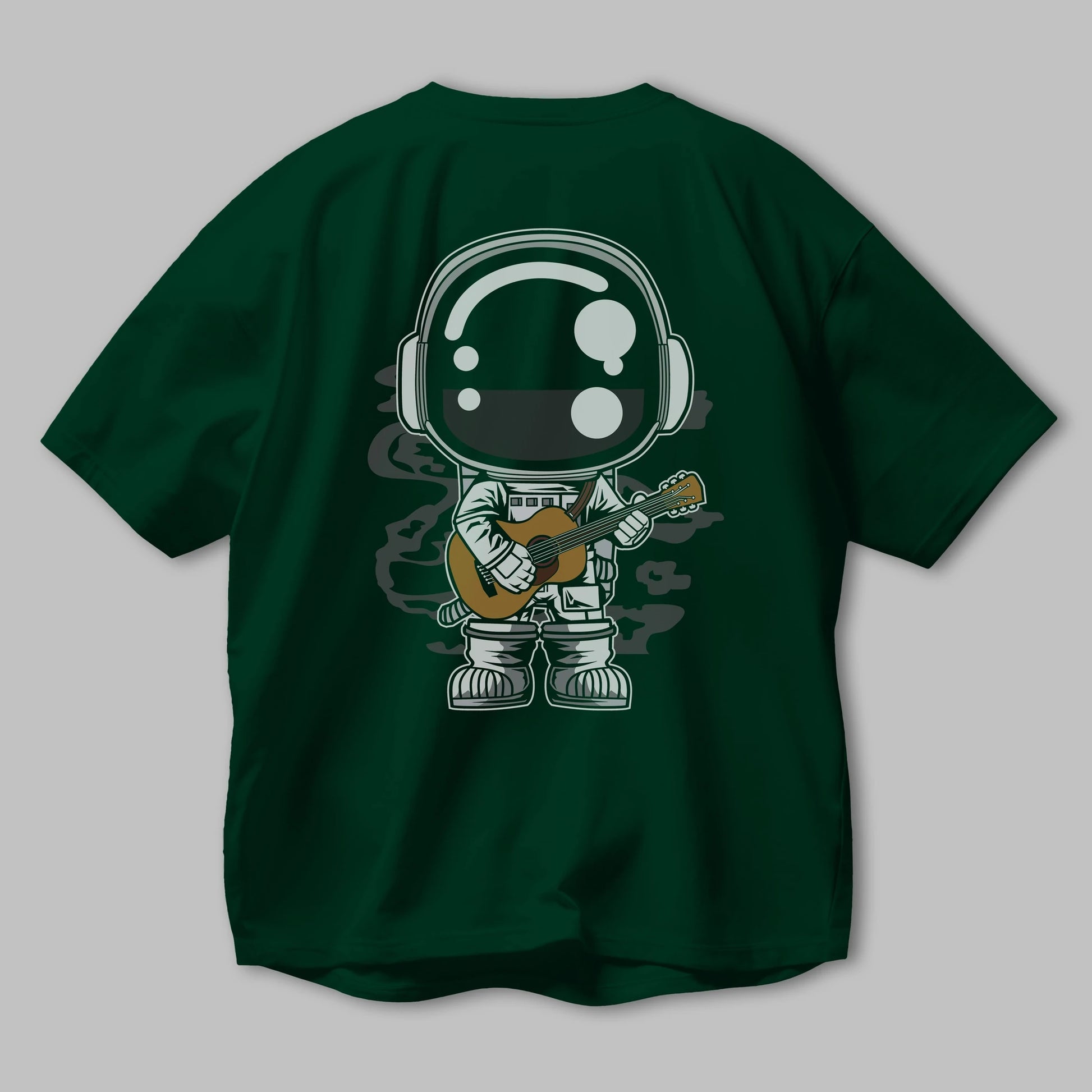 Astronaut Acoustic Guitar Arka Baskılı Oversize t-shirt Erkek Kadın Unisex