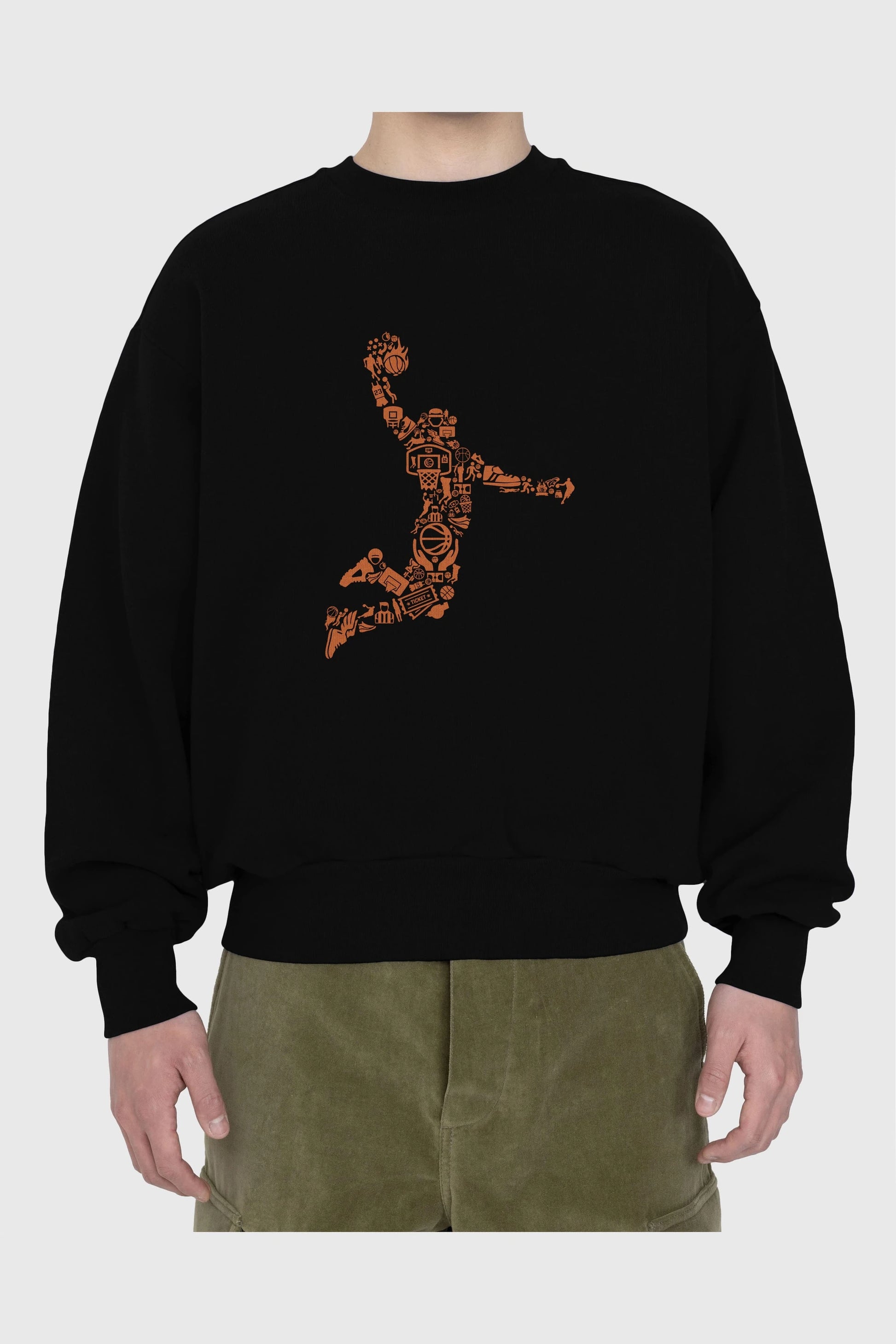 Basketball Player Ön Baskılı Oversize Sweatshirt Erkek Kadın Unisex
