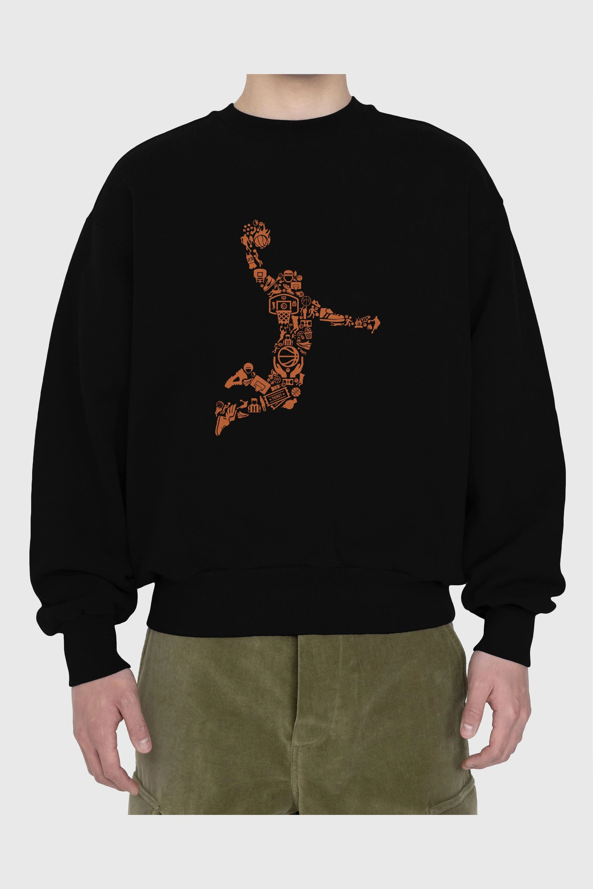 Basketball Player Ön Baskılı Oversize Sweatshirt Erkek Kadın Unisex
