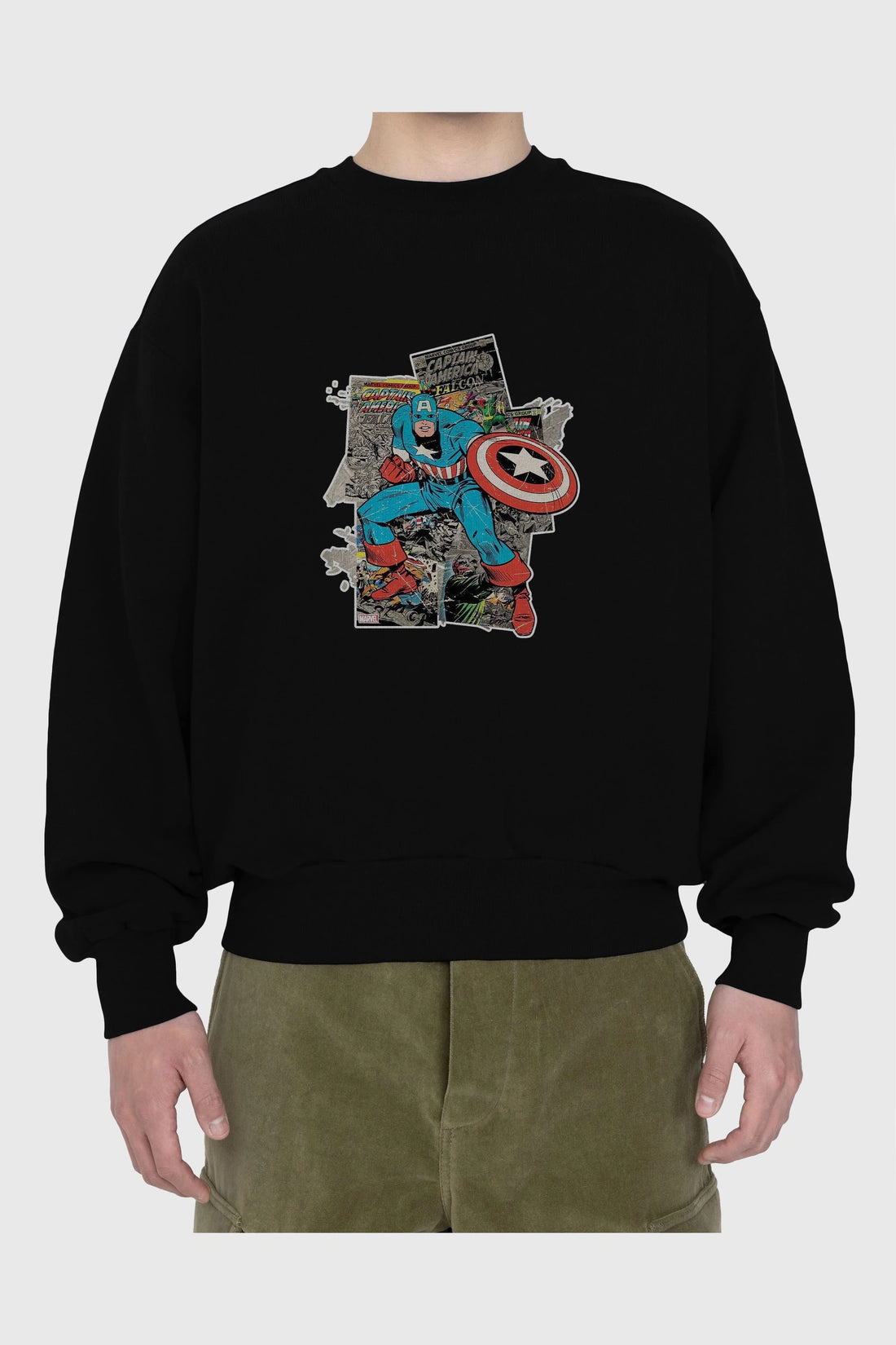 Captain America (2) Ön Baskılı Oversize Sweatshirt Erkek Kadın Unisex