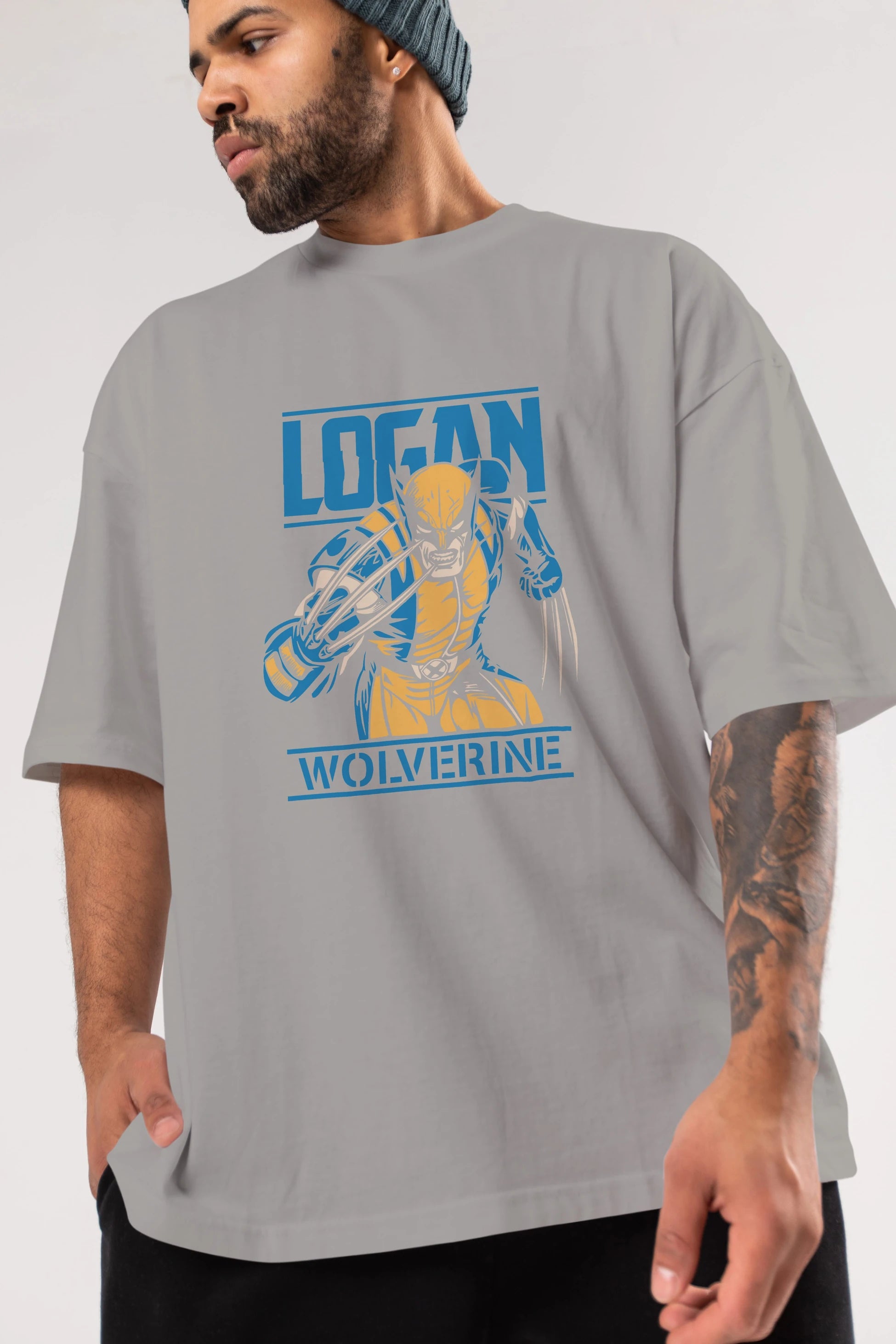 Wolverine Logan Ön Baskılı Oversize t-shirt Erkek Kadın Unisex %100 Pamuk Bisiklet Yaka tişort