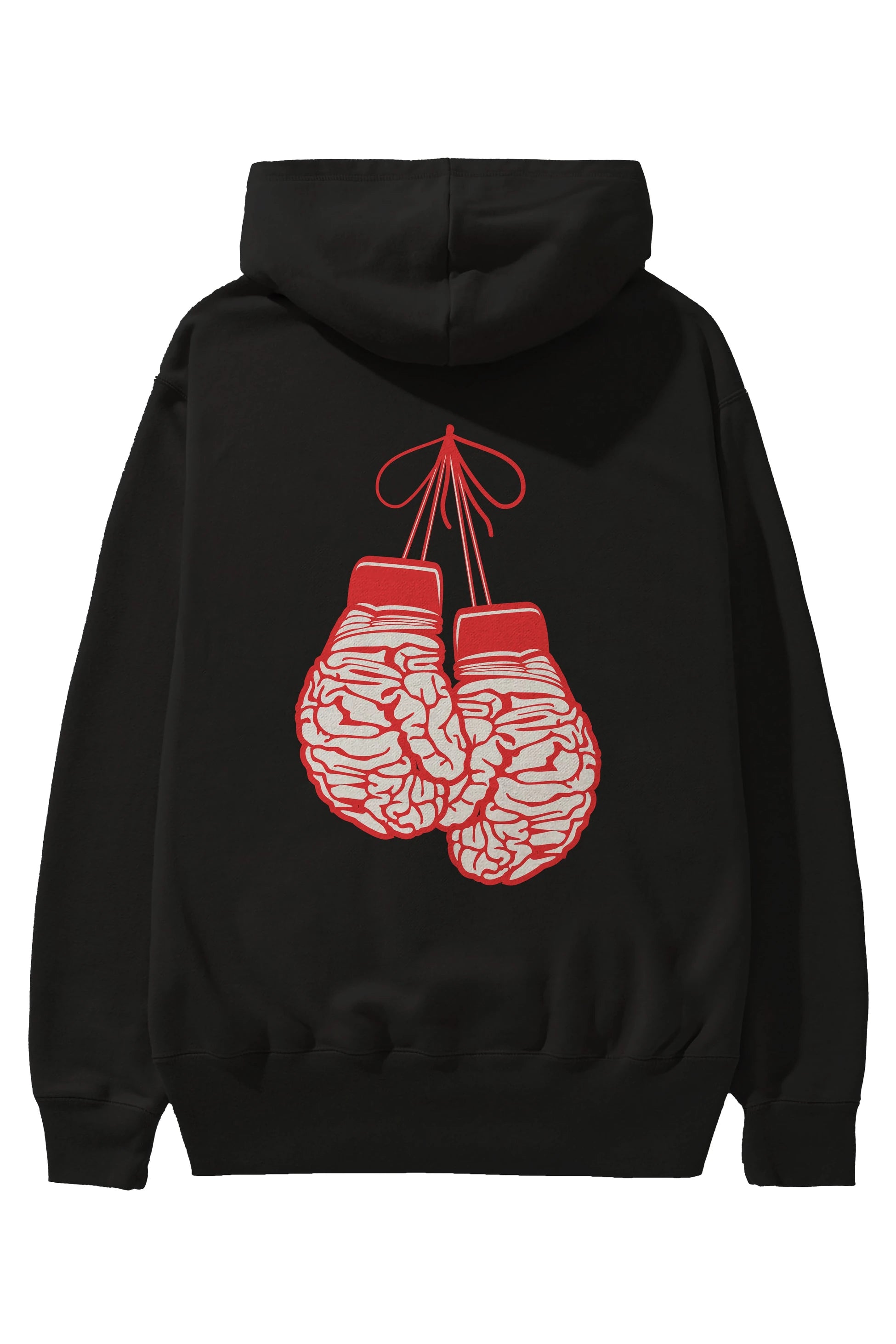 Brain Gloves Arka Baskılı Hoodie Oversize Kapüşonlu Sweatshirt Erkek Kadın Unisex