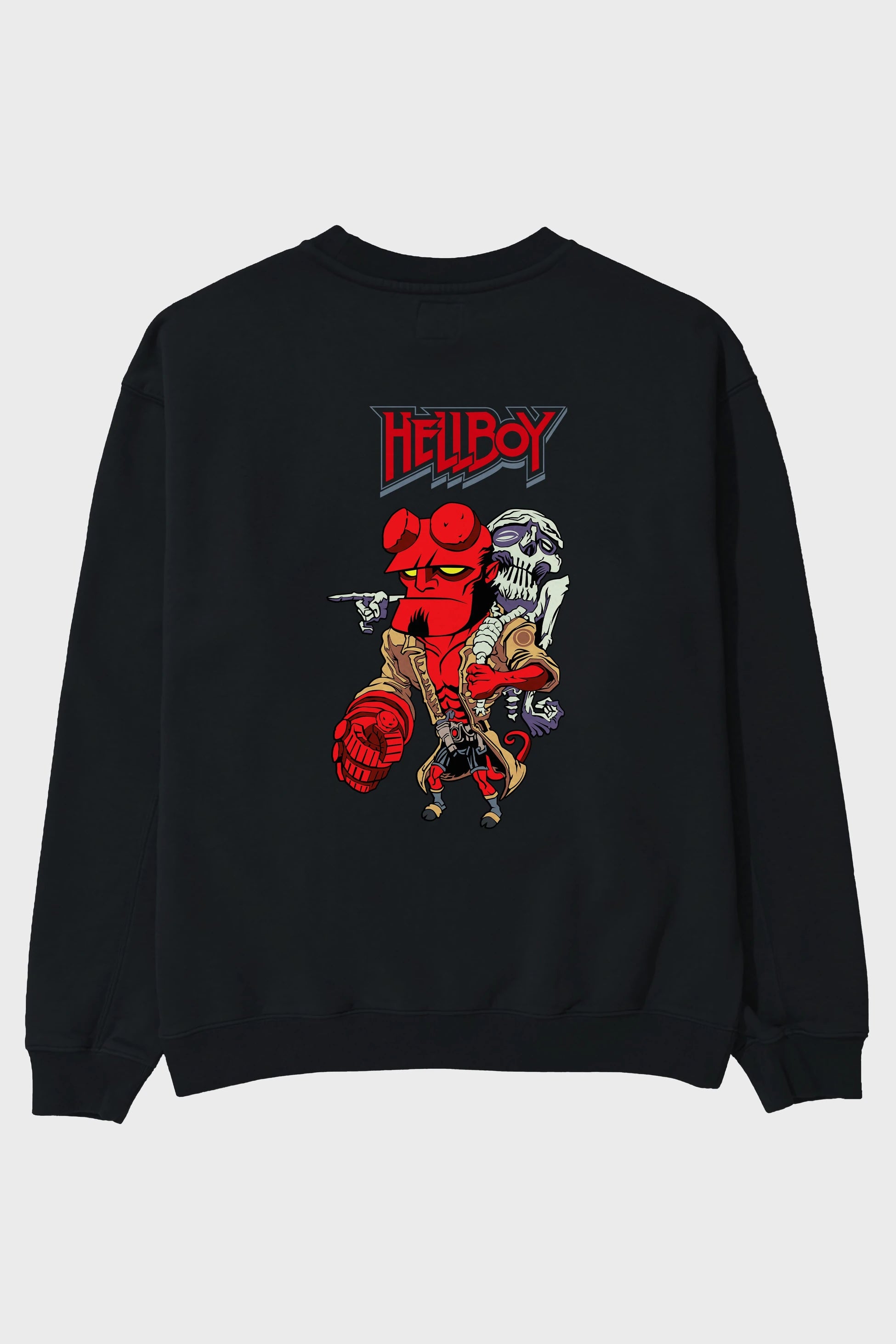 Hellboy (2) Arka Baskılı Oversize Sweatshirt Erkek Kadın Unisex