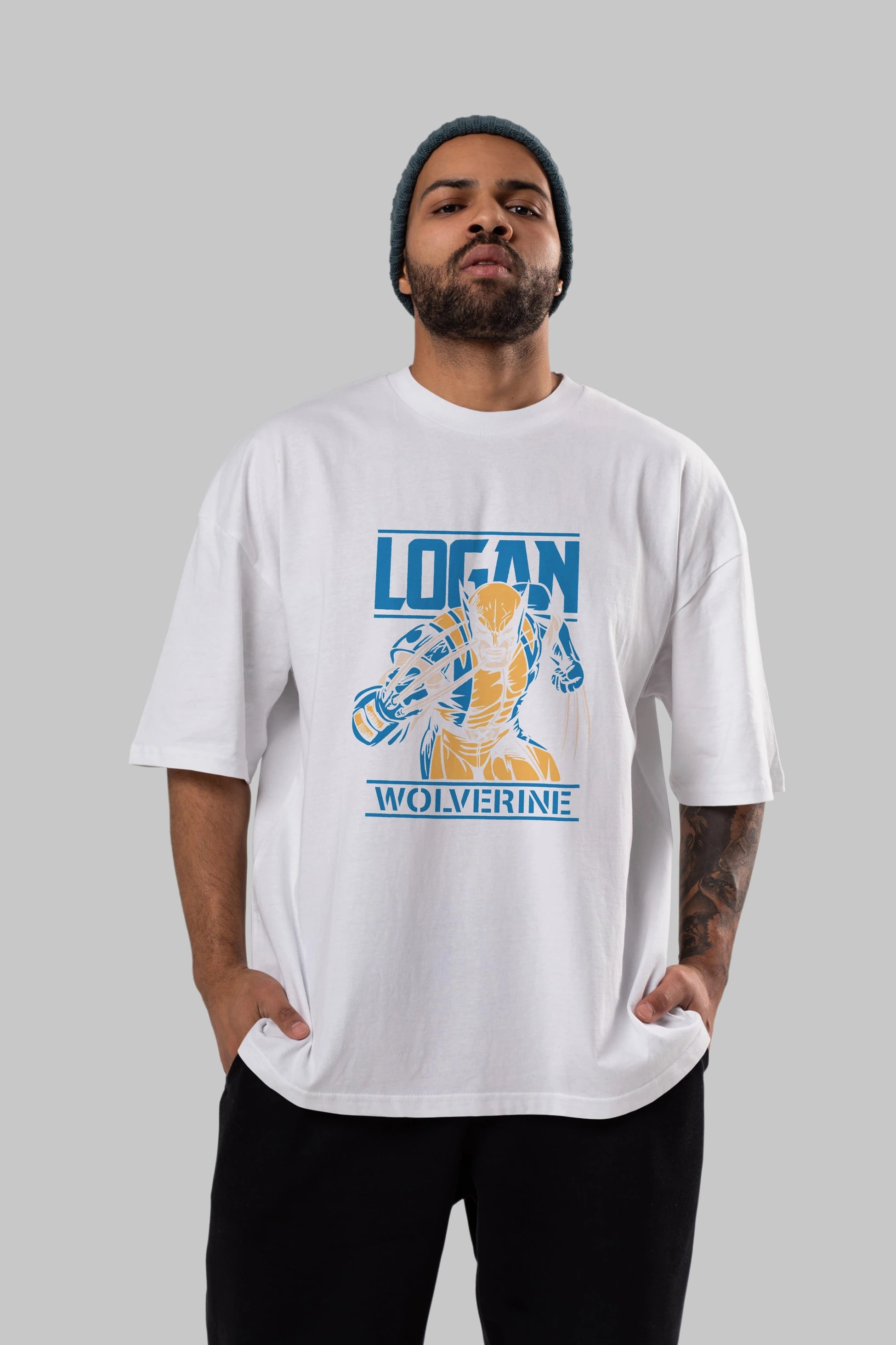 Wolverine Logan Ön Baskılı Oversize t-shirt Erkek Kadın Unisex %100 Pamuk Bisiklet Yaka tişort