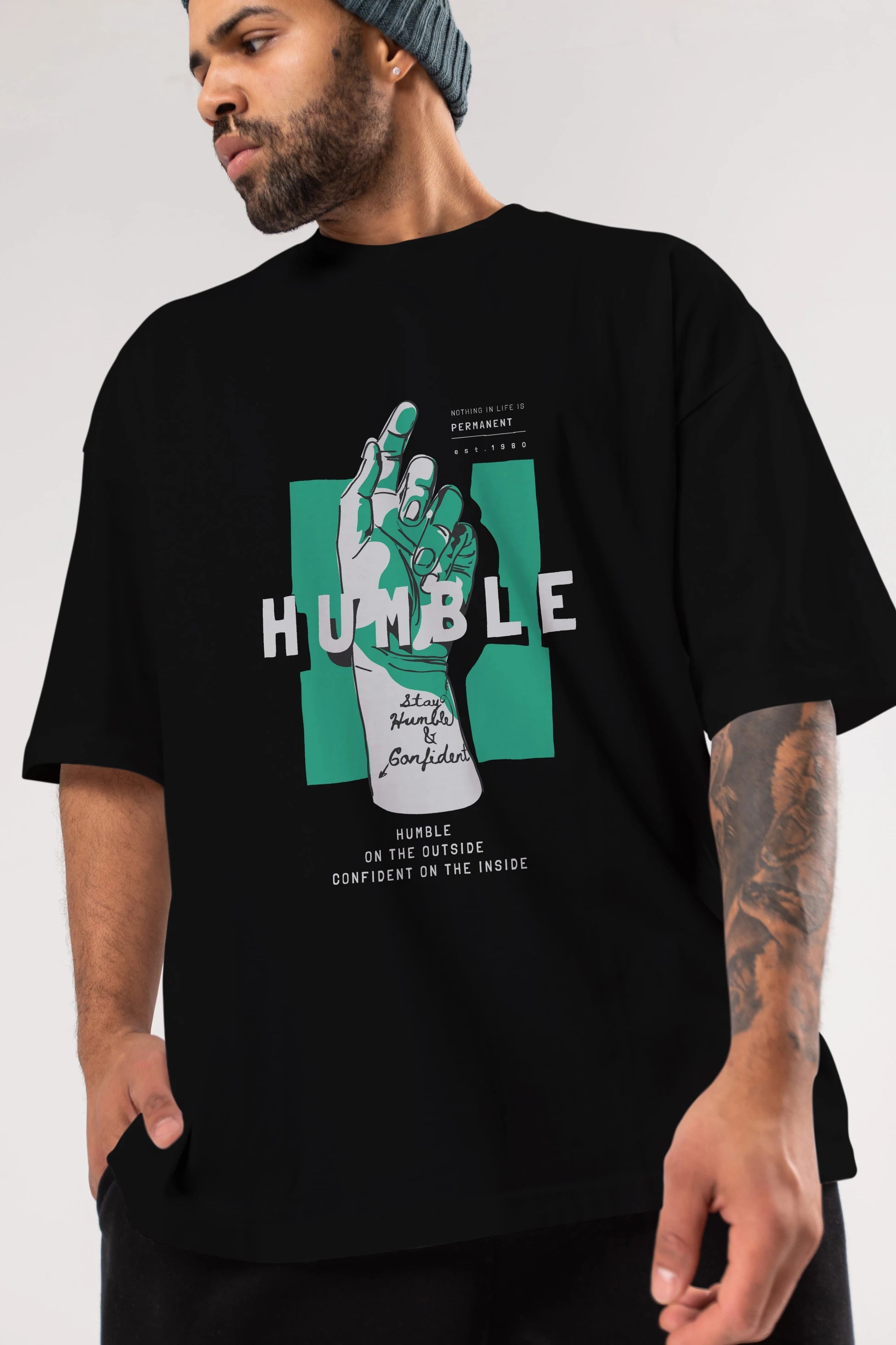 Humble Ön Baskılı Oversize t-shirt Erkek Kadın Unisex