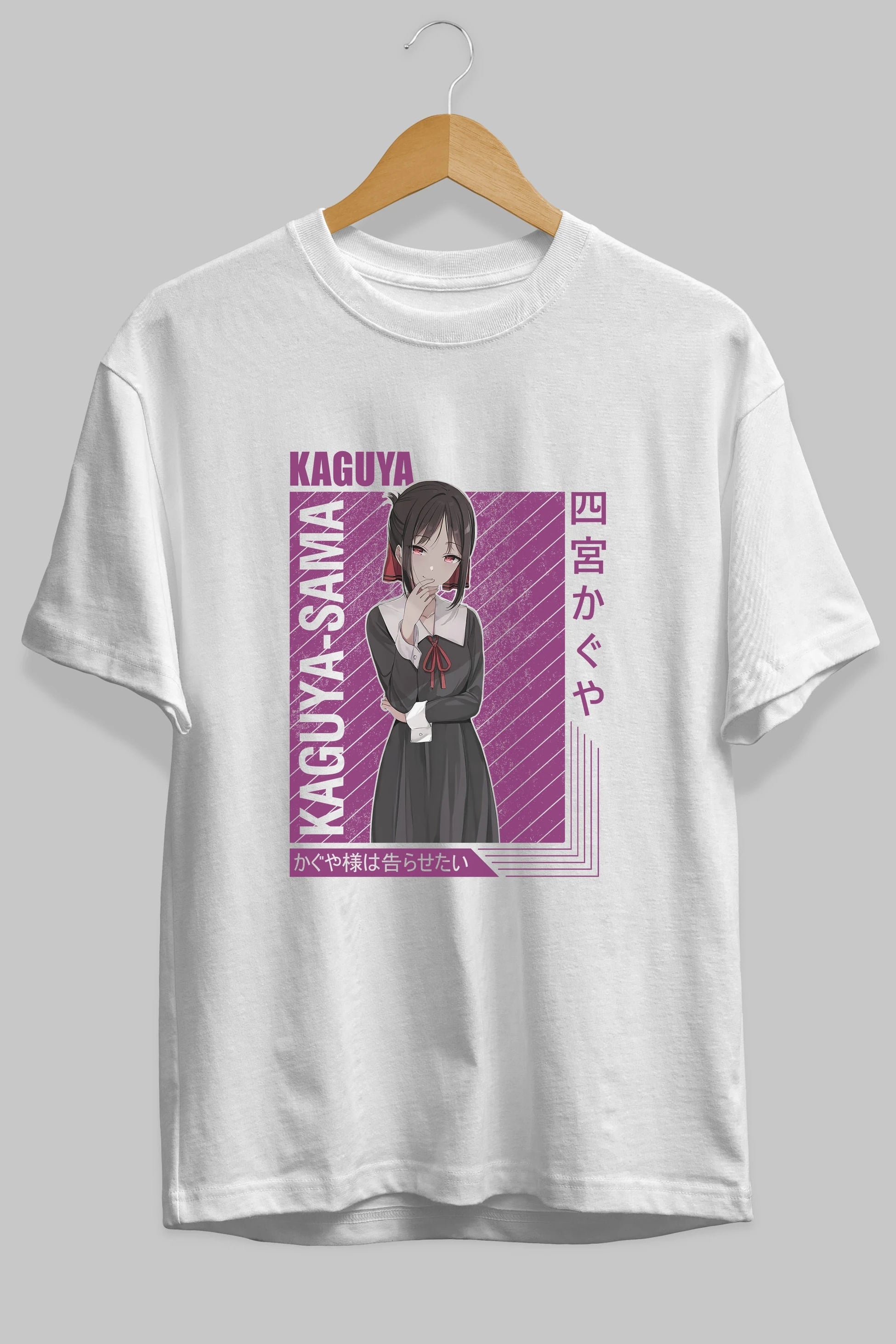 Kaguya Shinomiya 4 1 Anime Ön Baskılı Oversize t-shirt %100 pamuk Erkek Kadın Unisex