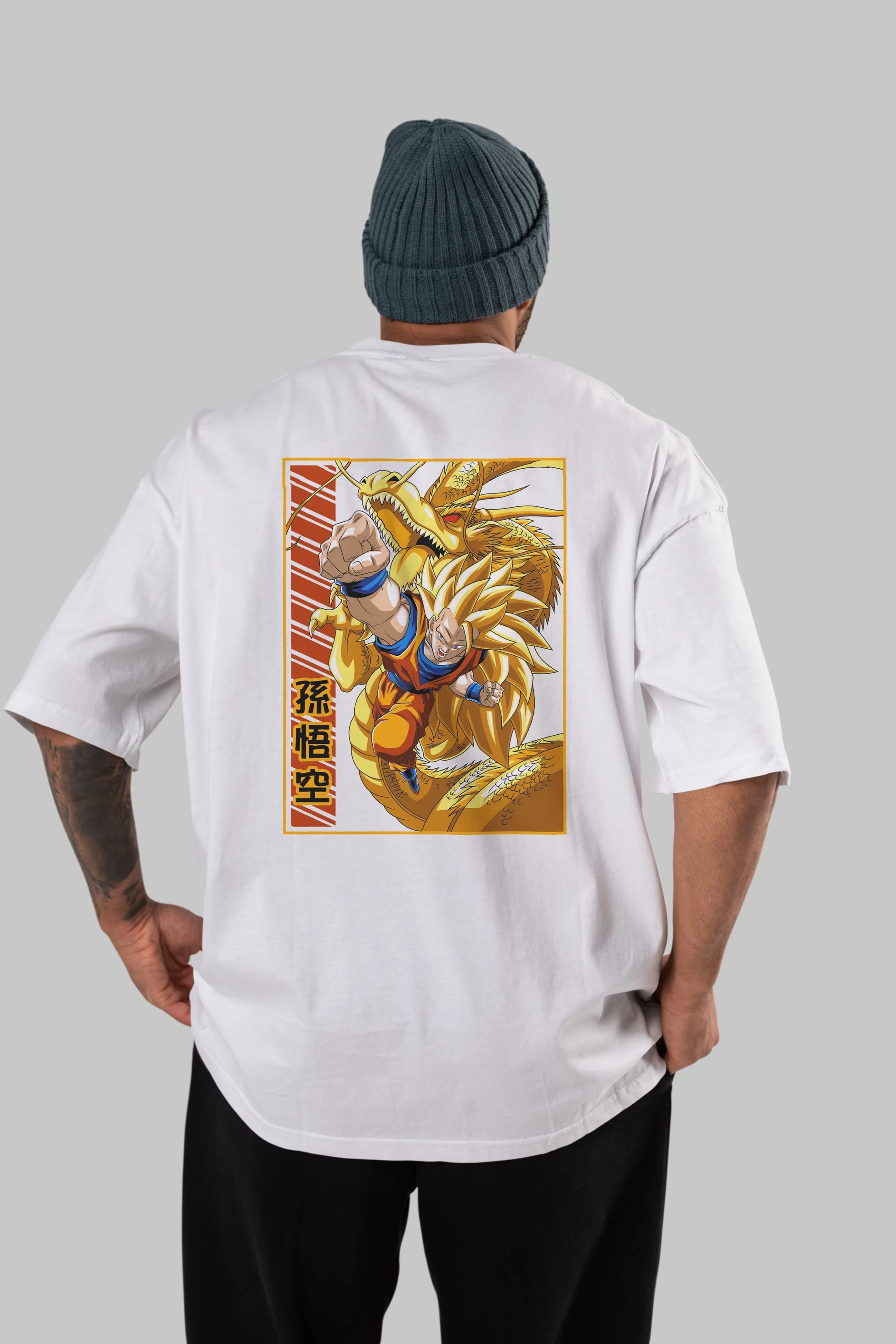 DragonBall Goku Anime Arka Baskılı Oversize t-shirt Erkek Kadın Unisex