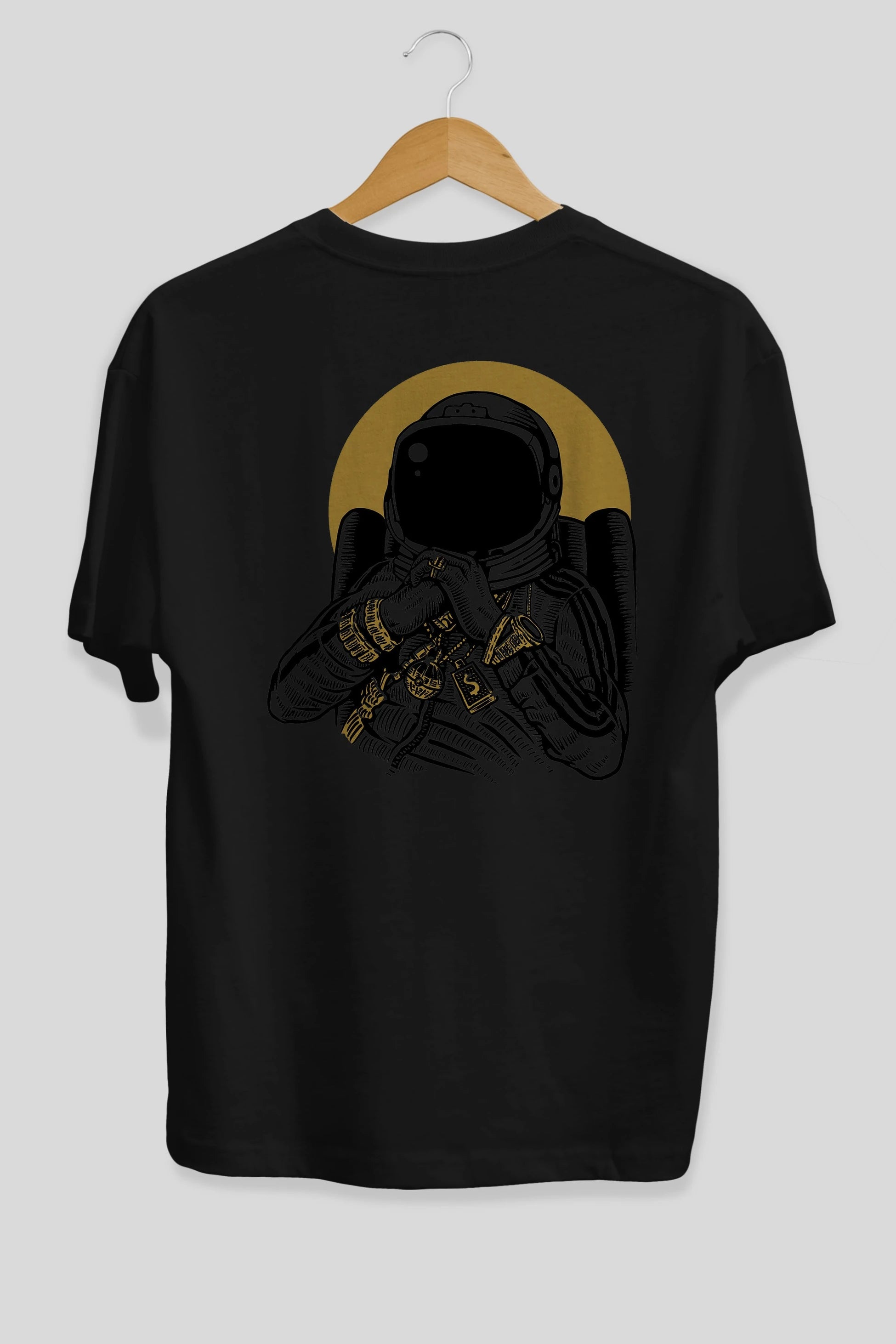 Space Dee Jay Arka Baskılı Oversize t-shirt Erkek Kadın Unisex %100 Pamuk