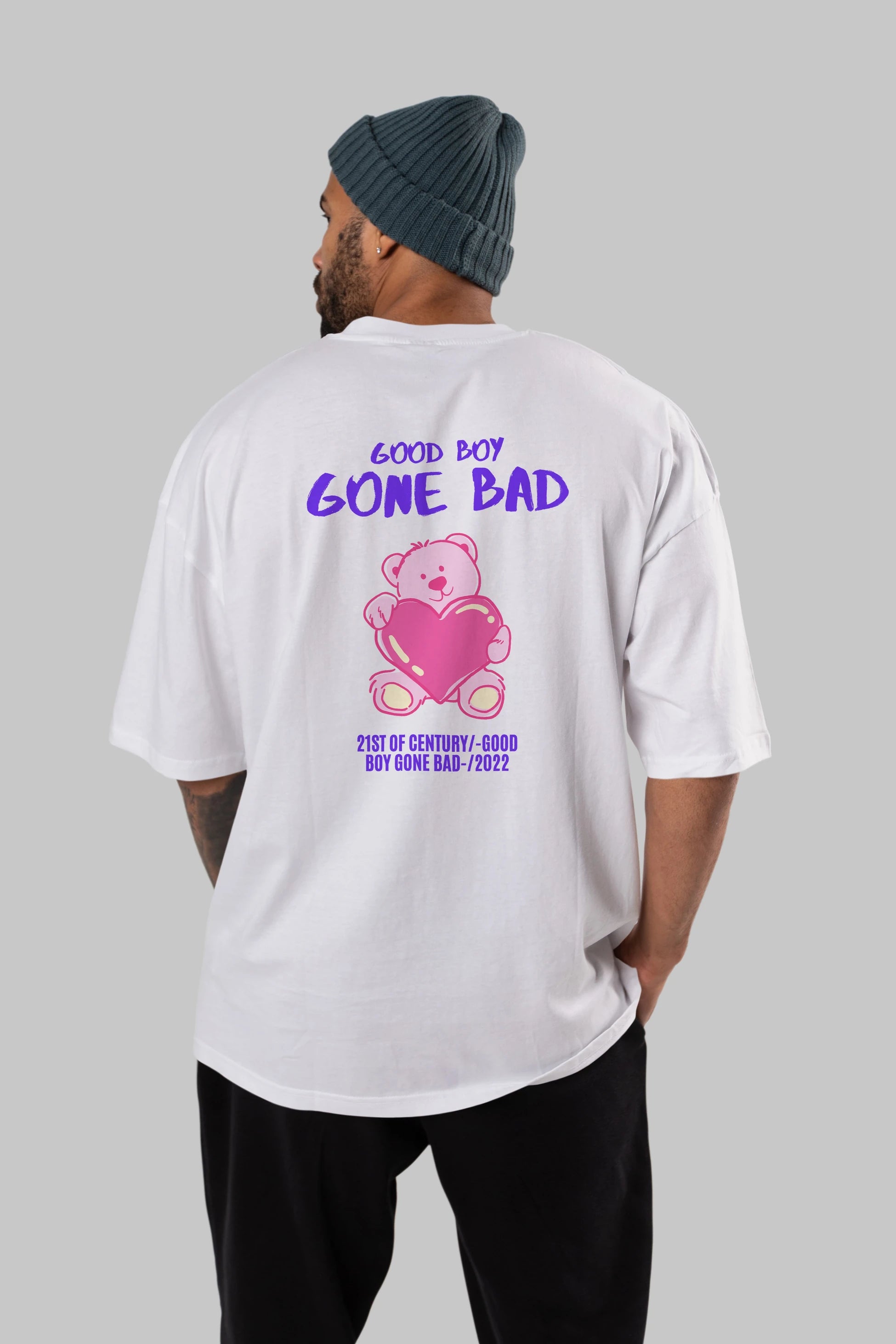Good Boy Gona Bad Arka Baskılı Oversize t-shirt Erkek Kadın Unisex