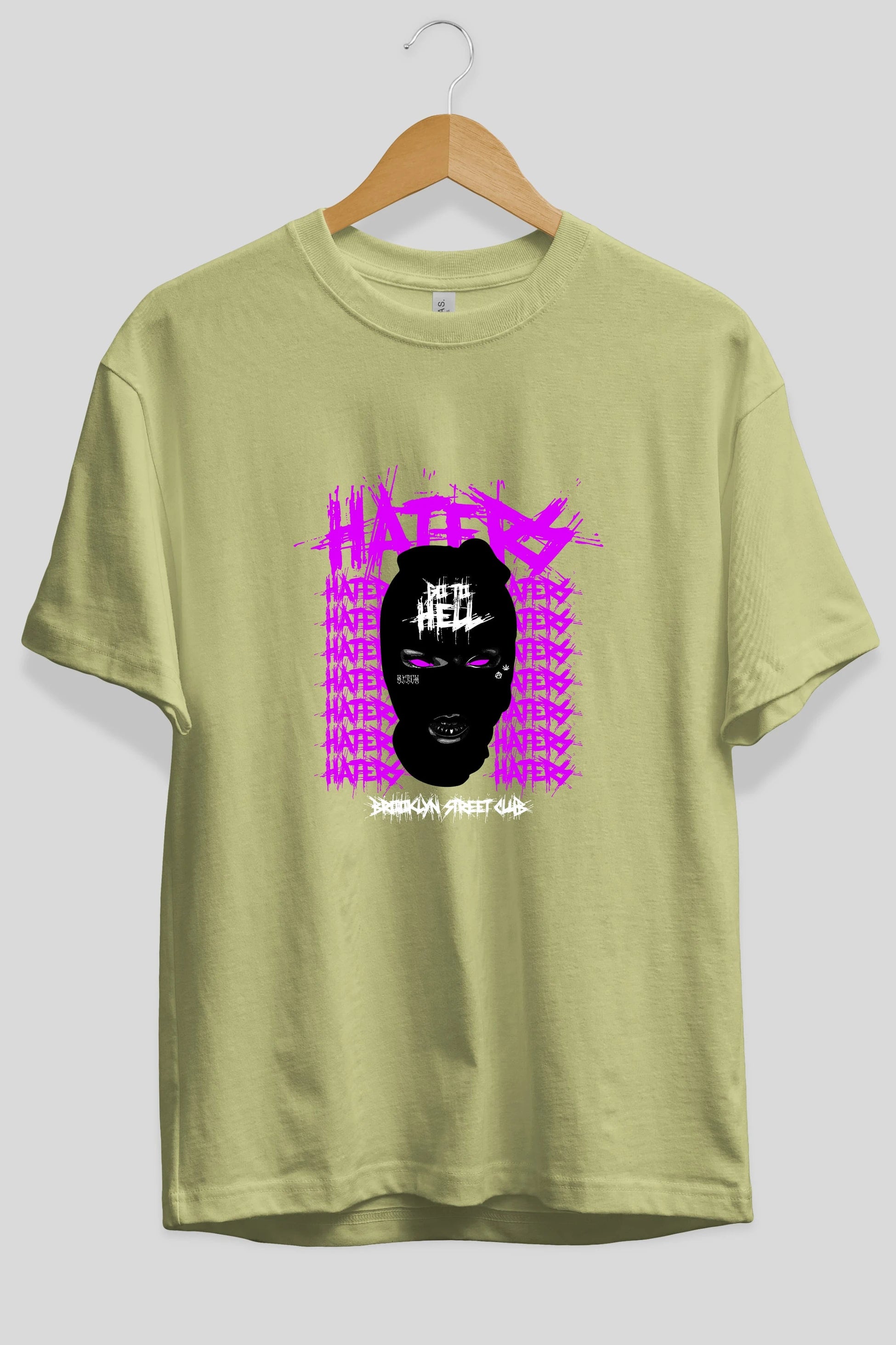 Haters Brooklyn Street Club Ön Baskılı Oversize t-shirt Erkek Kadın Unisex