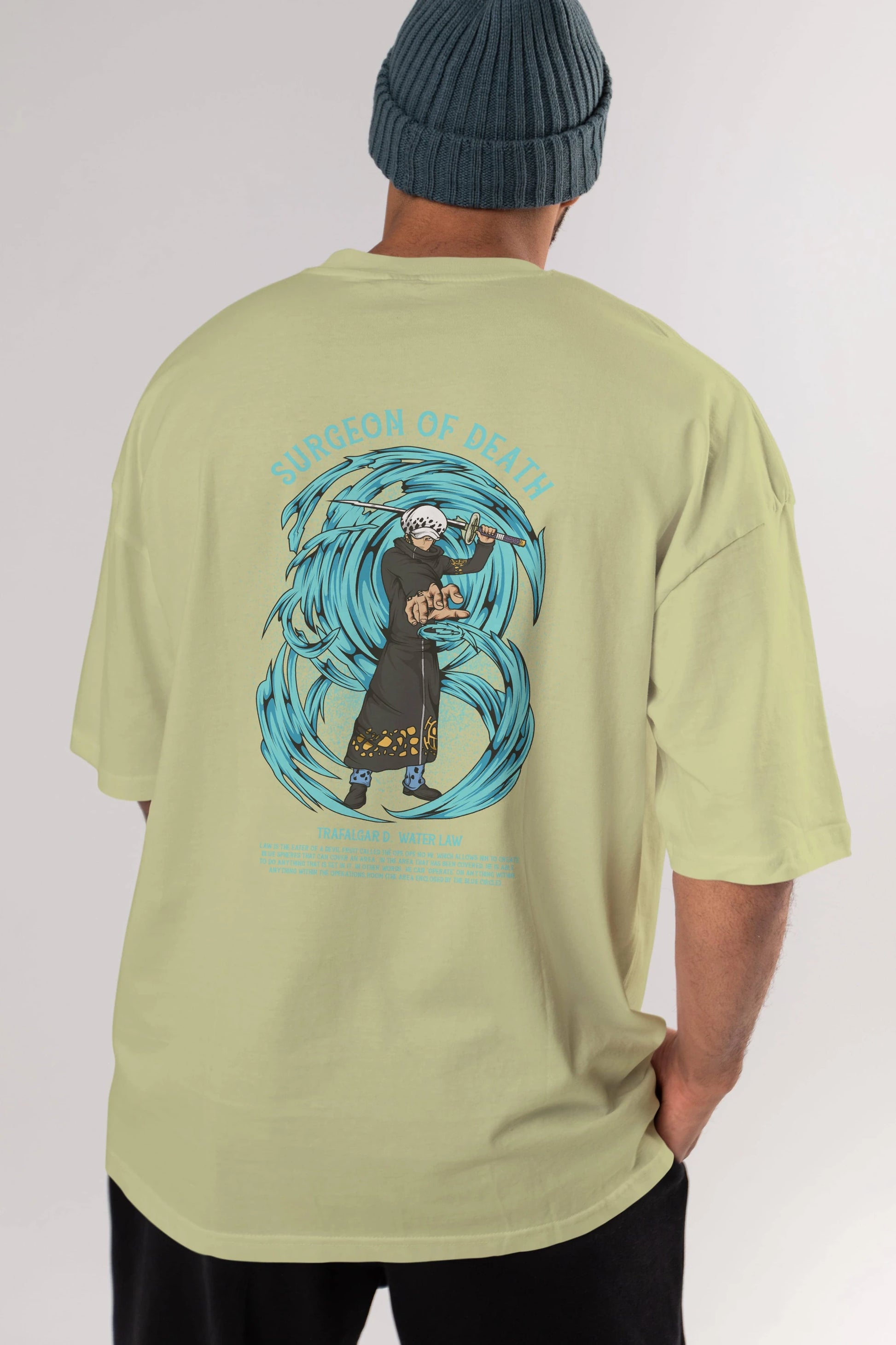 Trafalgad D. Water Law Anime Arka Baskılı Oversize t-shirt Erkek Kadın Unisex