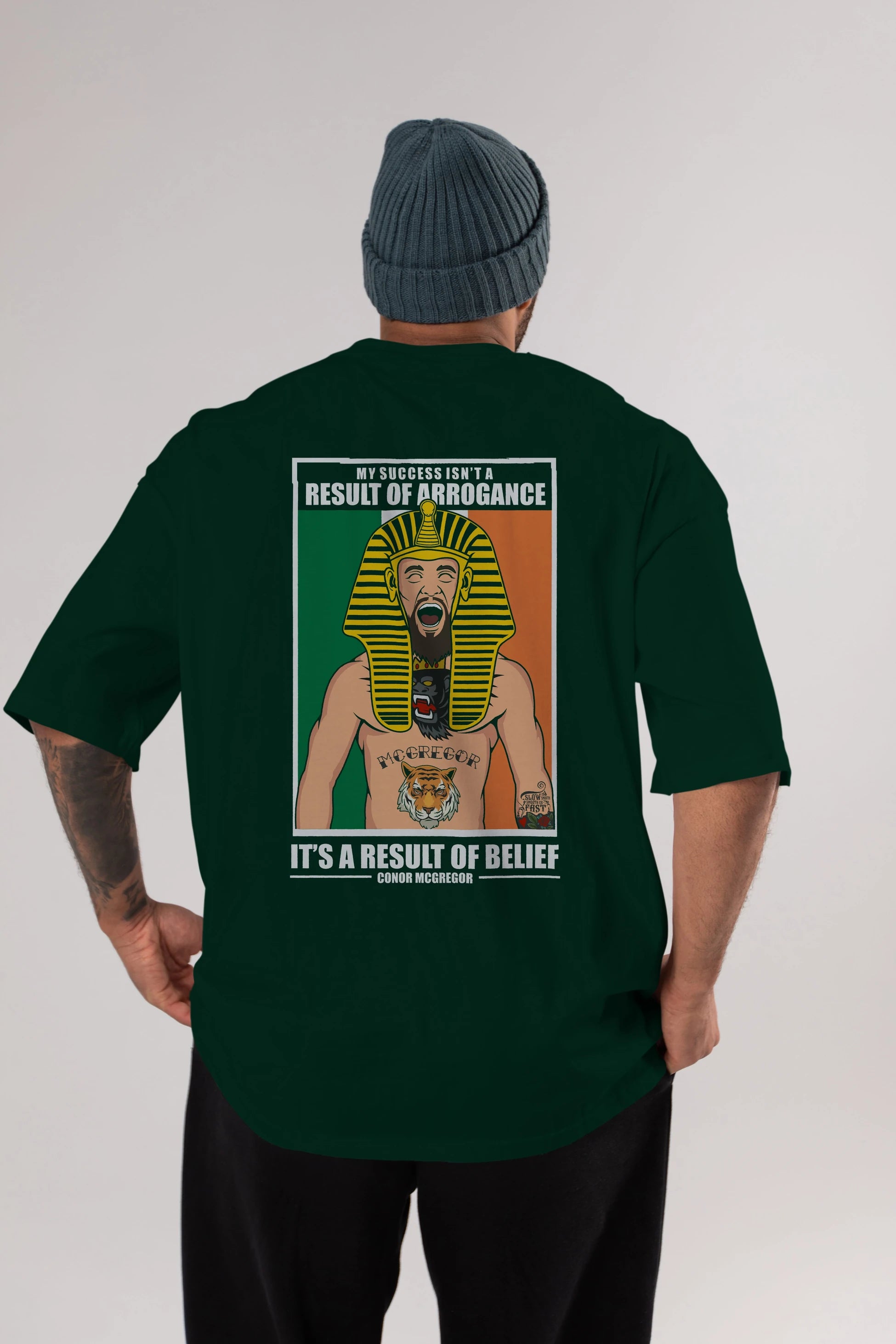 McGregor Pharaoh Arka Baskılı Oversize t-shirt Erkek Kadın Unisex %100 Pamuk tişort