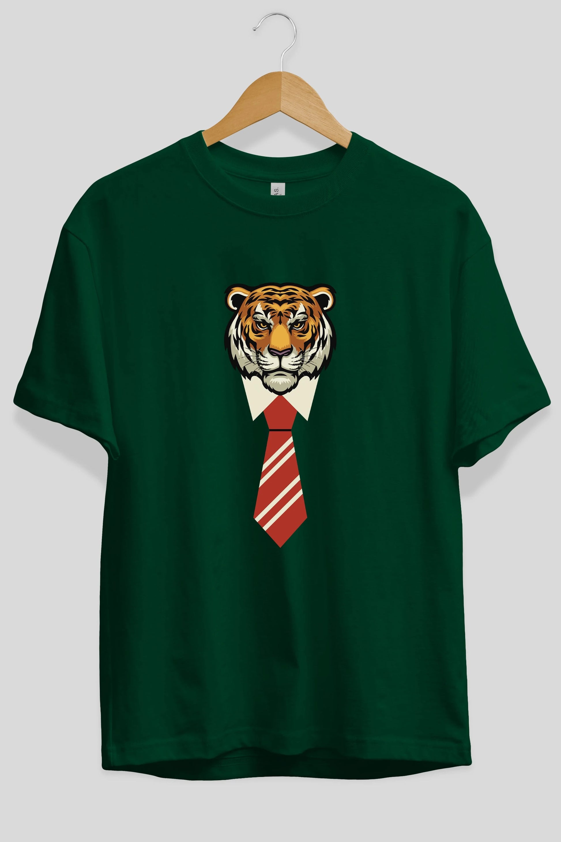 Tiger With Tie Ön Baskılı Oversize t-shirt Erkek Kadın Unisex