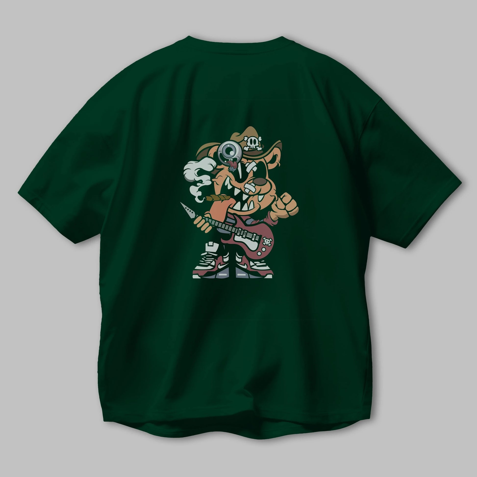 Freddy Bear Arka Baskılı Oversize t-shirt Erkek Kadın Unisex %100 Pamuk tişort