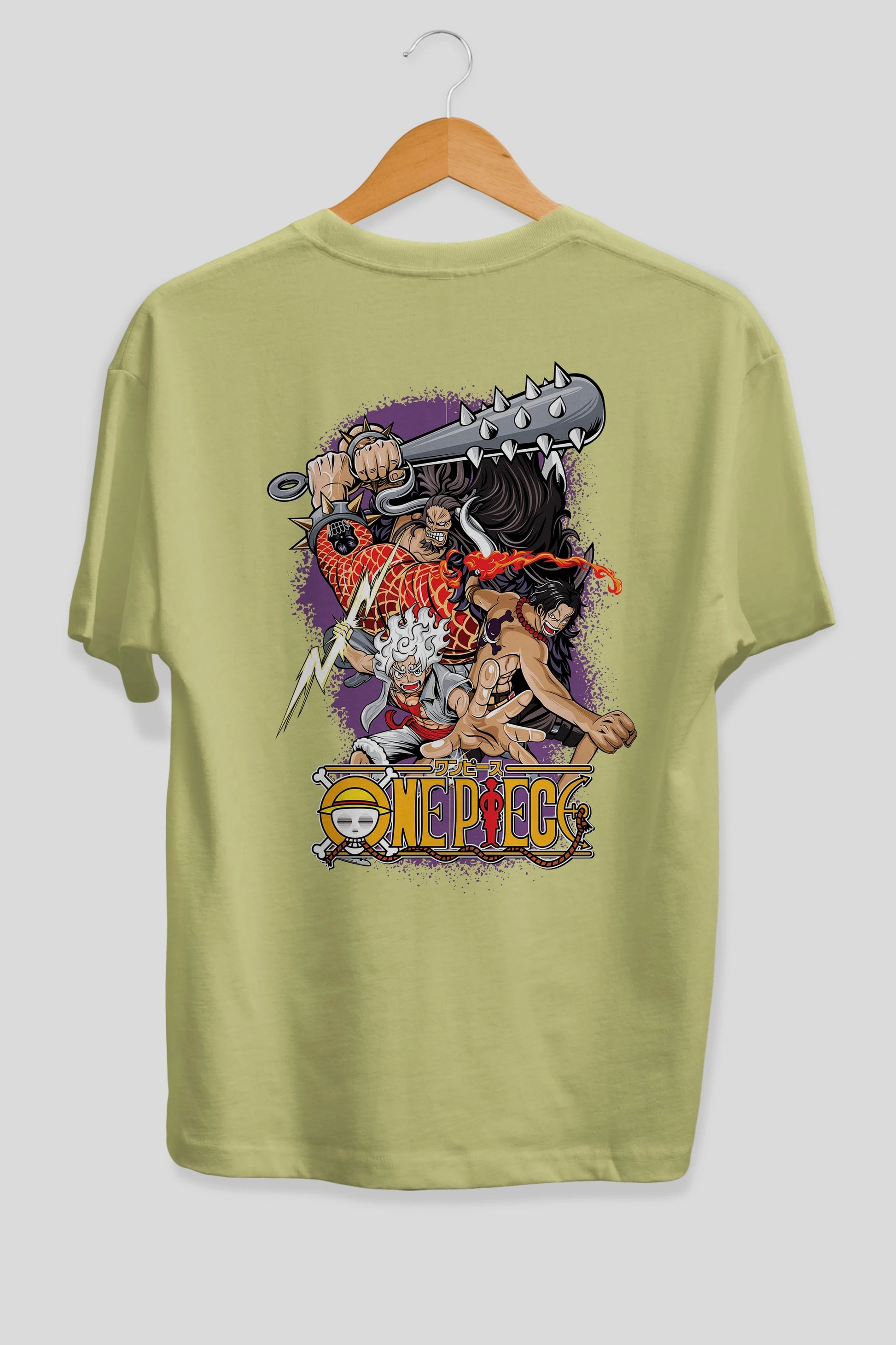 ONE PIECE (6) Anime Arka Baskılı Oversize t-shirt Erkek Kadın Unisex