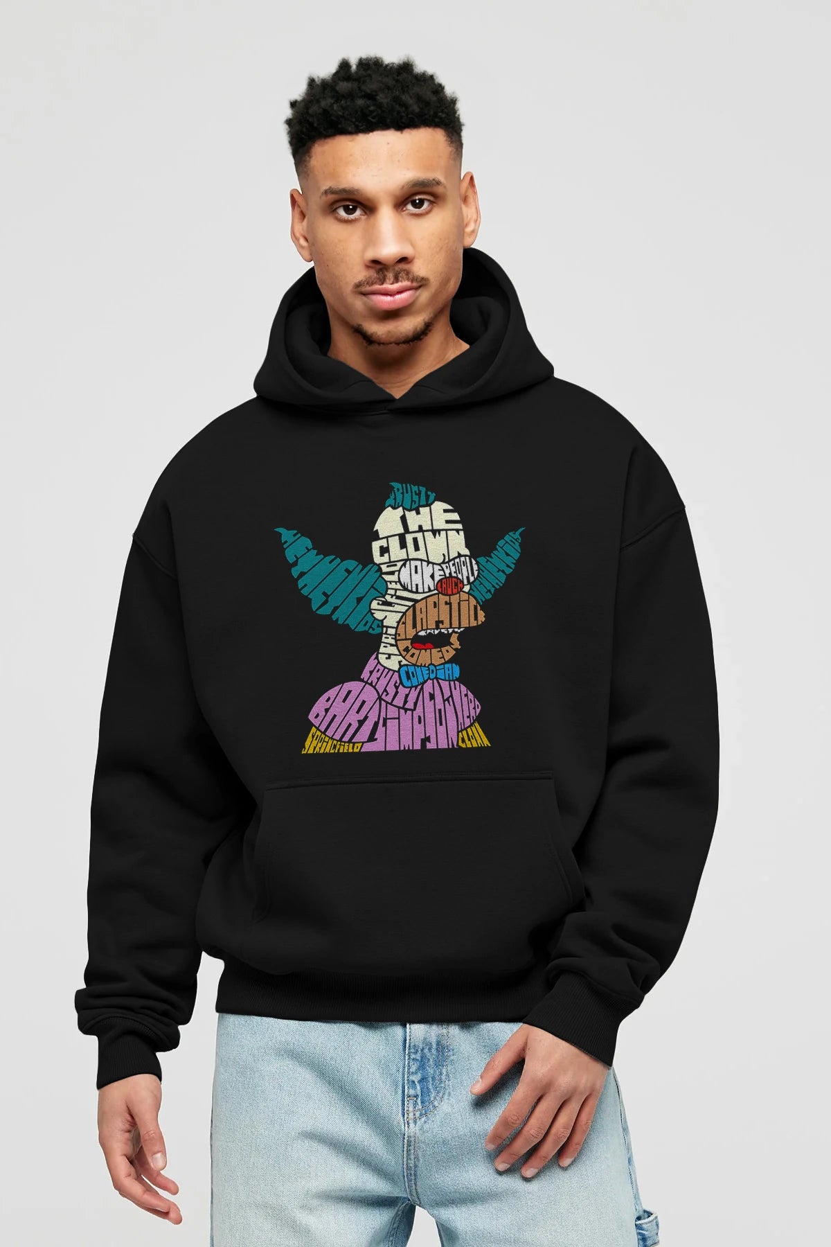 Krusty Clown Ön Baskılı Hoodie Oversize Kapüşonlu Sweatshirt Erkek Kadın Unisex