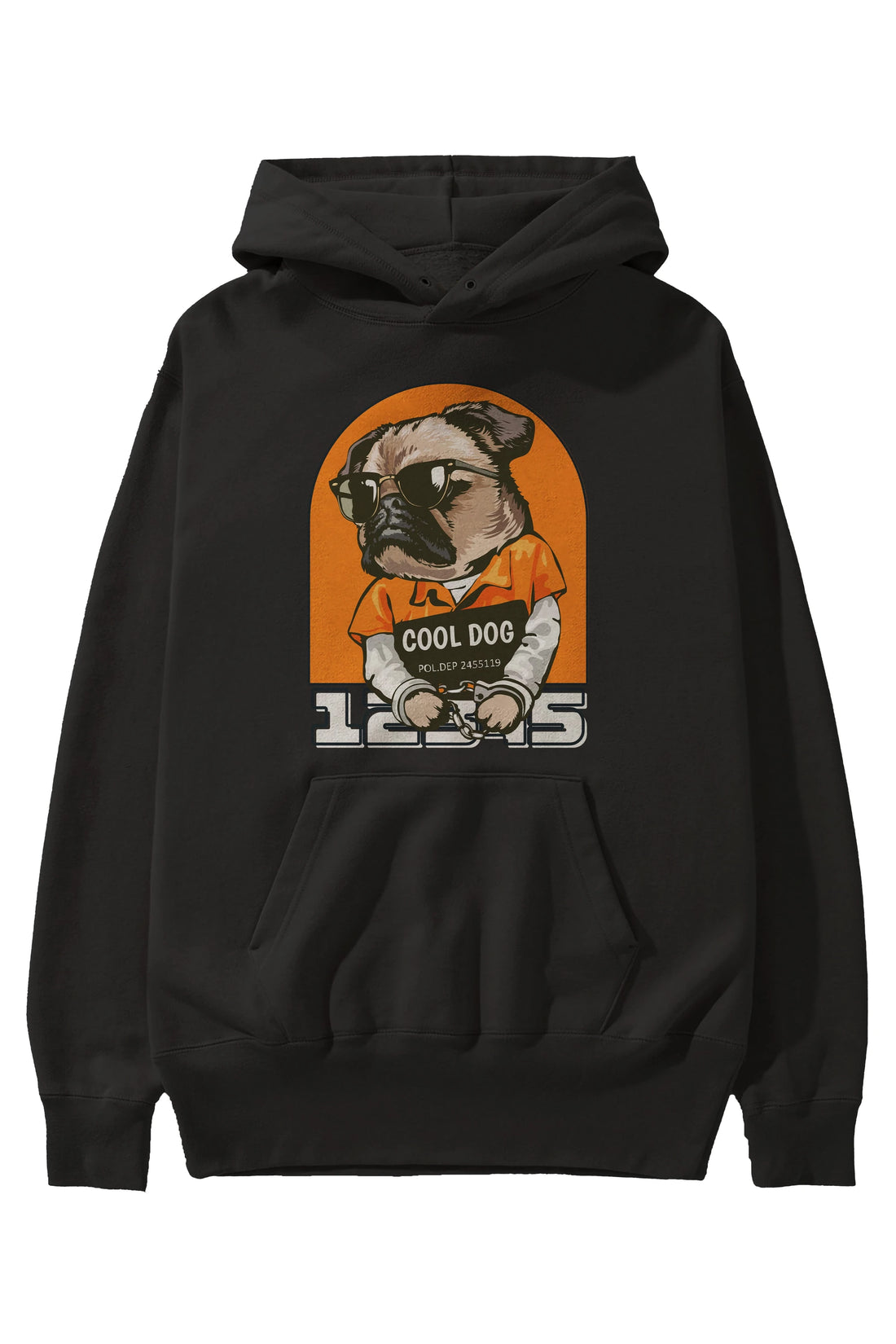 Cool Dog Ön Baskılı Oversize Hoodie Kapüşonlu Sweatshirt Erkek Kadın Unisex