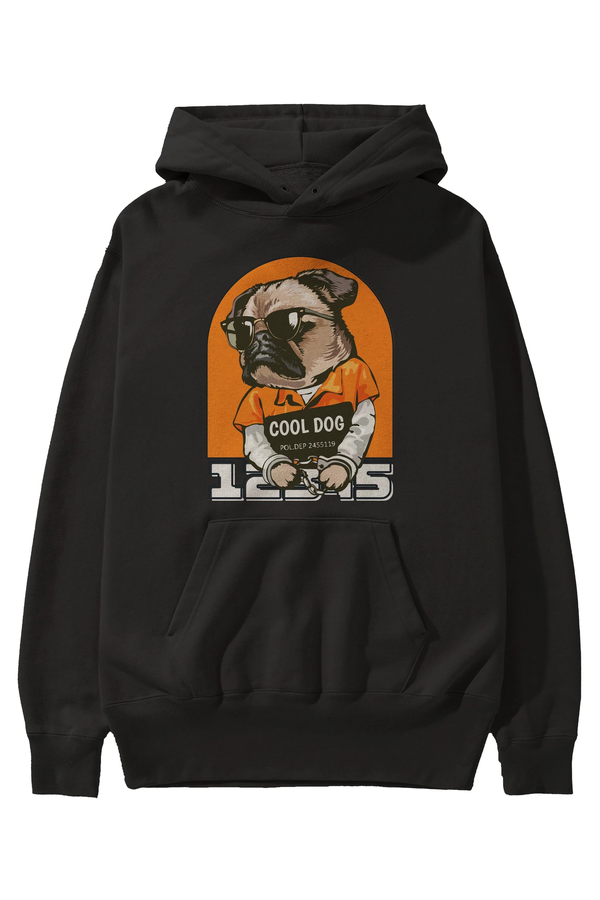 Cool Dog Ön Baskılı Oversize Hoodie Kapüşonlu Sweatshirt Erkek Kadın Unisex