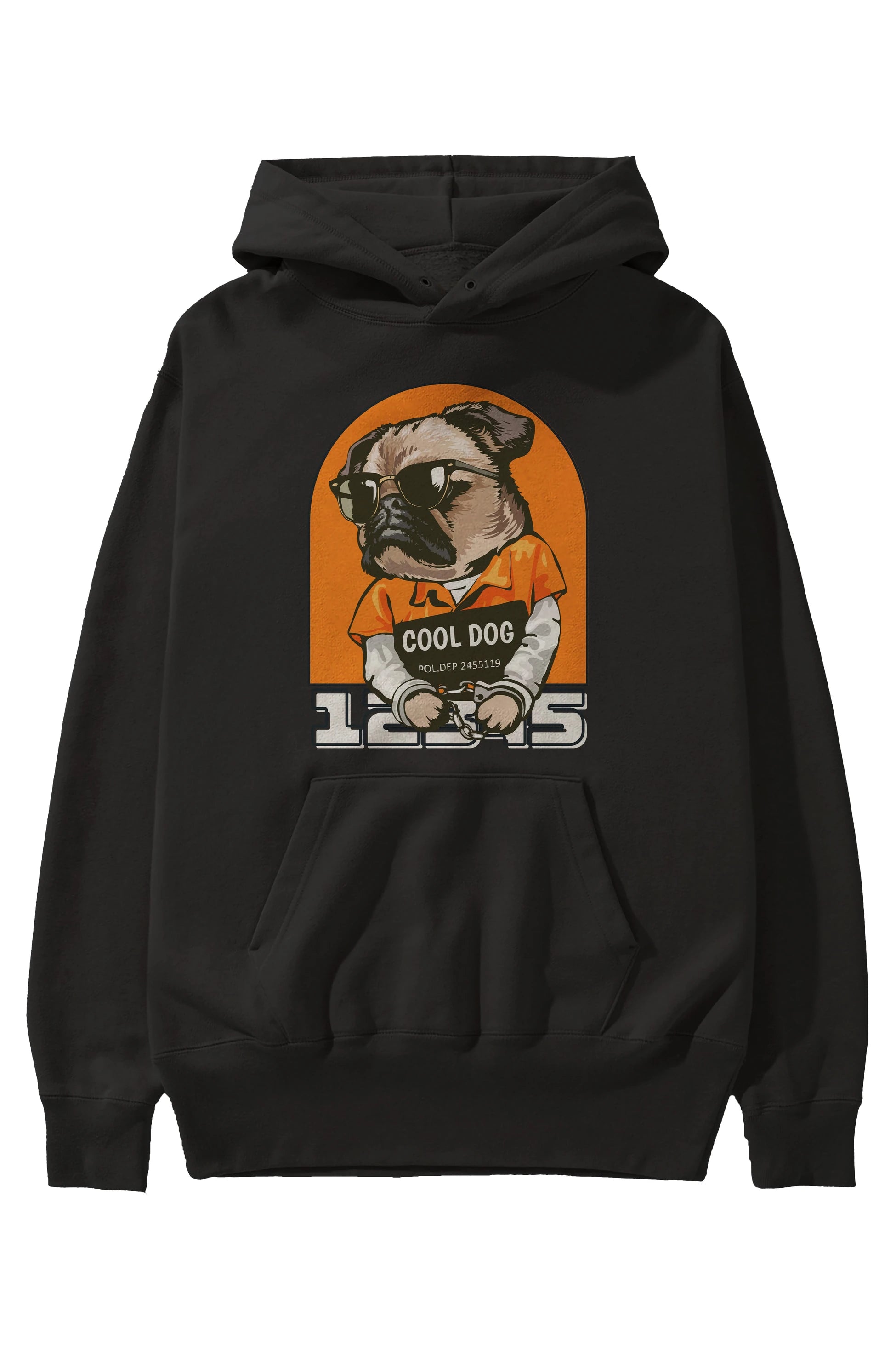 Cool Dog Ön Baskılı Oversize Hoodie Kapüşonlu Sweatshirt Erkek Kadın Unisex