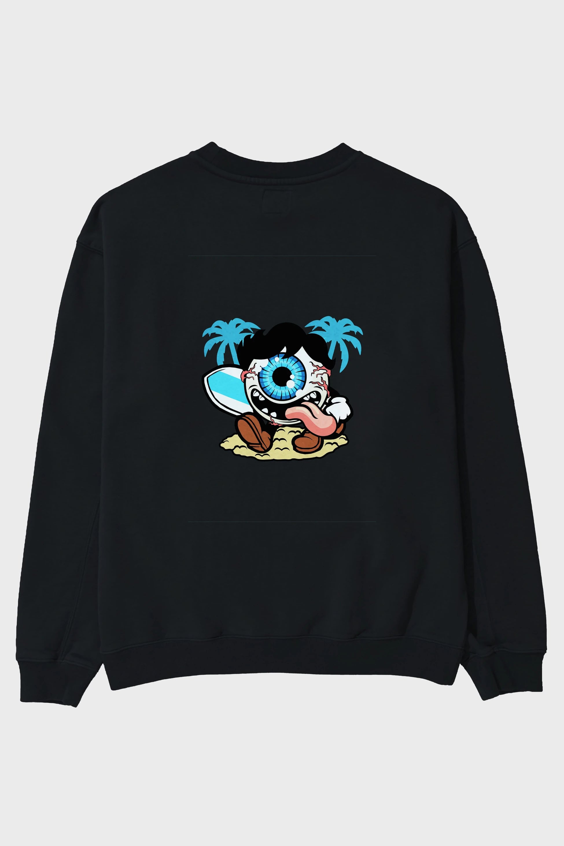 Eye Ball Surfer Arka Baskılı Oversize Sweatshirt Erkek Kadın Unisex