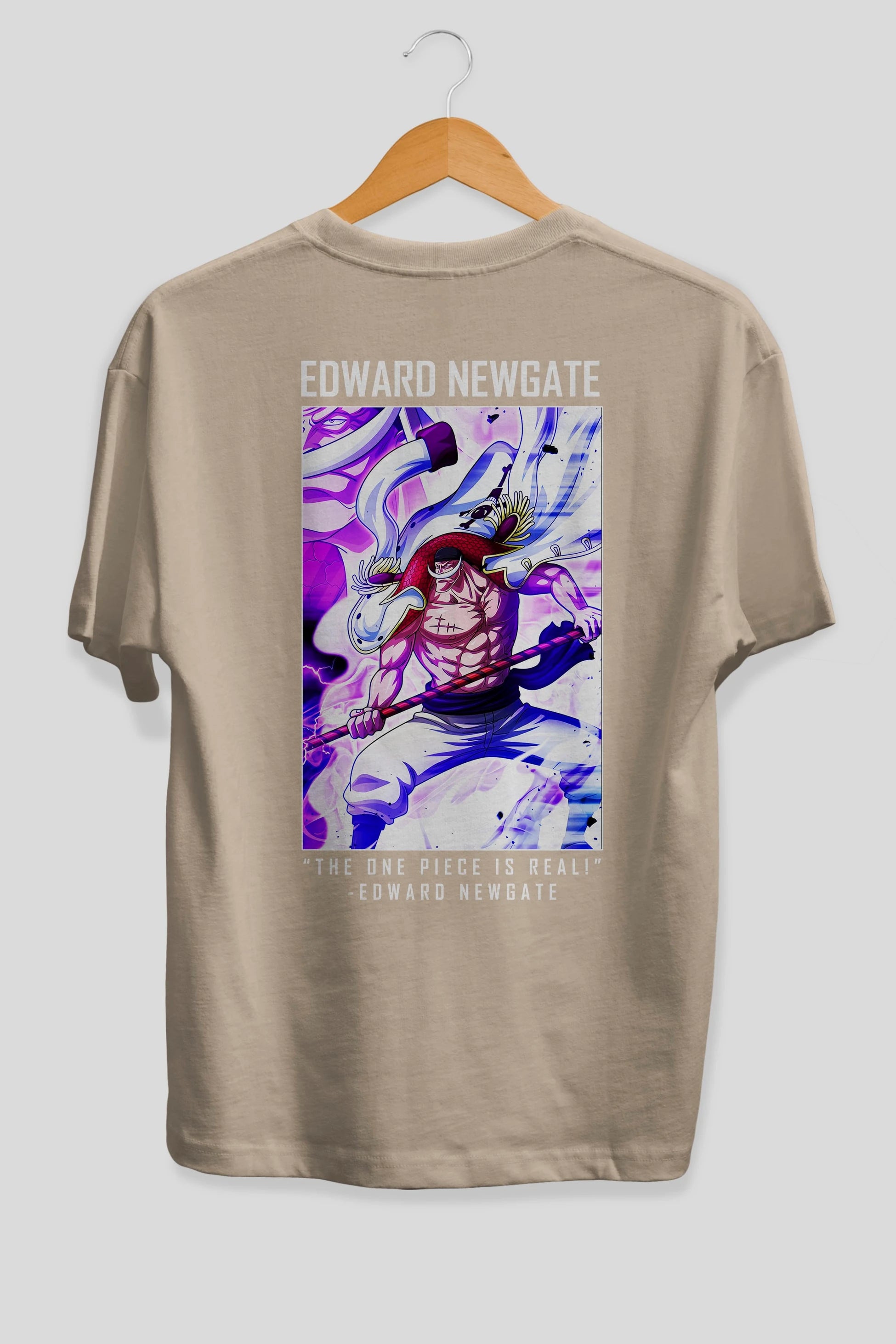 Edward Newgate Anime Arka Baskılı Oversize t-shirt Erkek Kadın Unisex %100 pamuk tişort