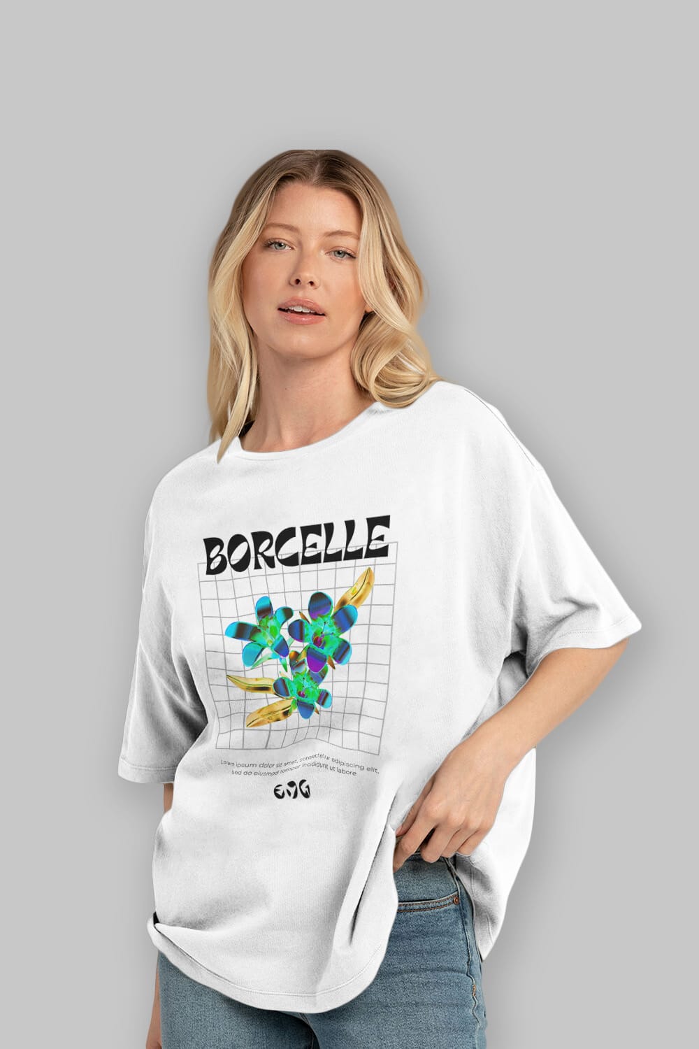 Borcelle Streetwear Ön Baskılı Oversize t-shirt Erkek Kadın Unisex