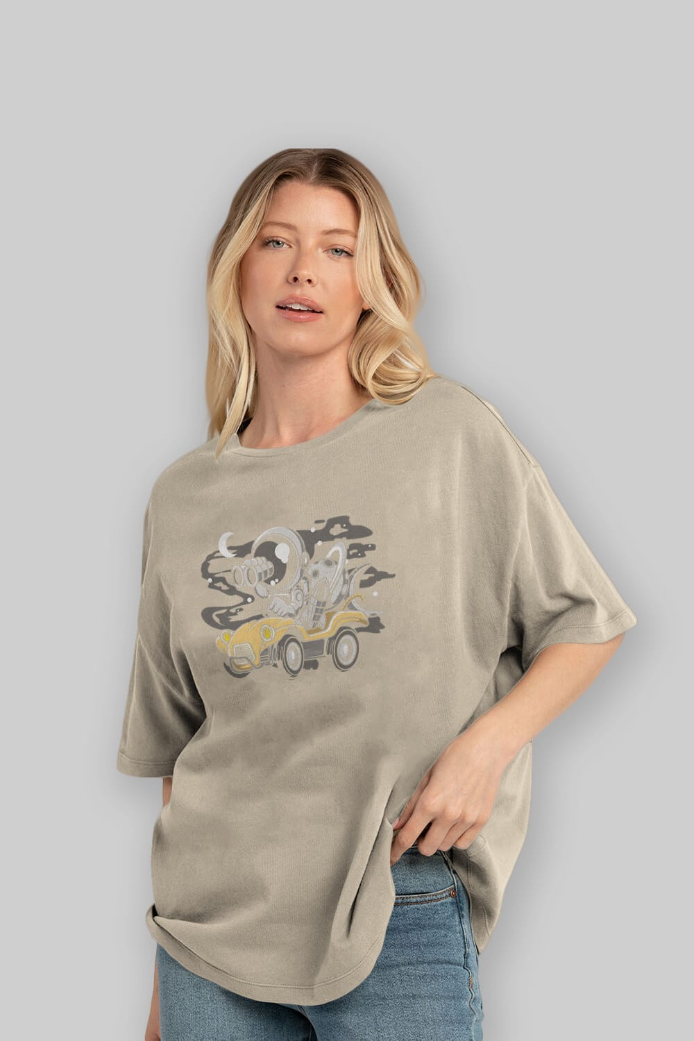 Astronaut Adventure Ön Baskılı Oversize t-shirt Erkek Kadın Unisex
