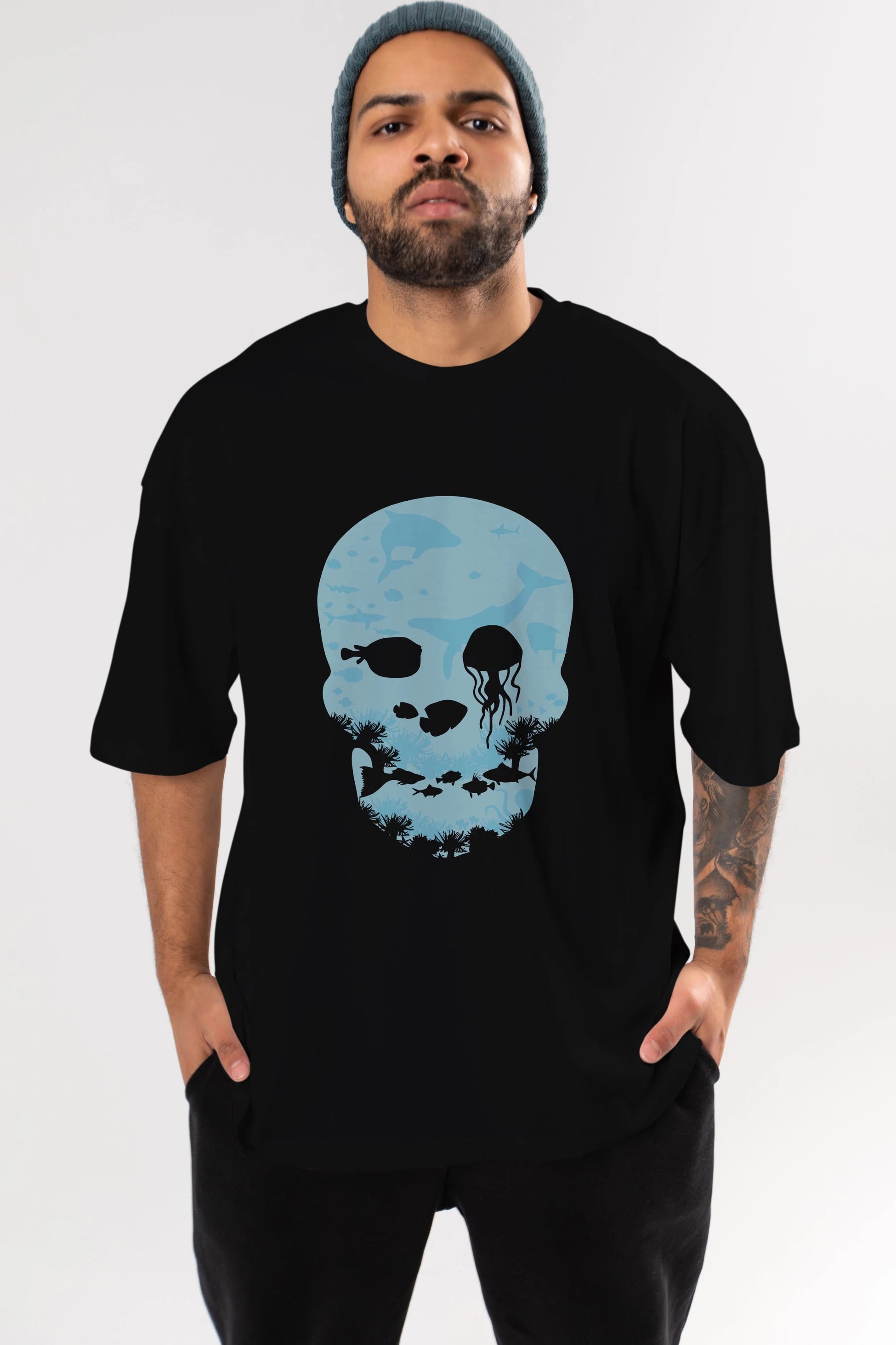Dead Sea Ön Baskılı Oversize t-shirt %100 pamuk Erkek Kadın Unisex