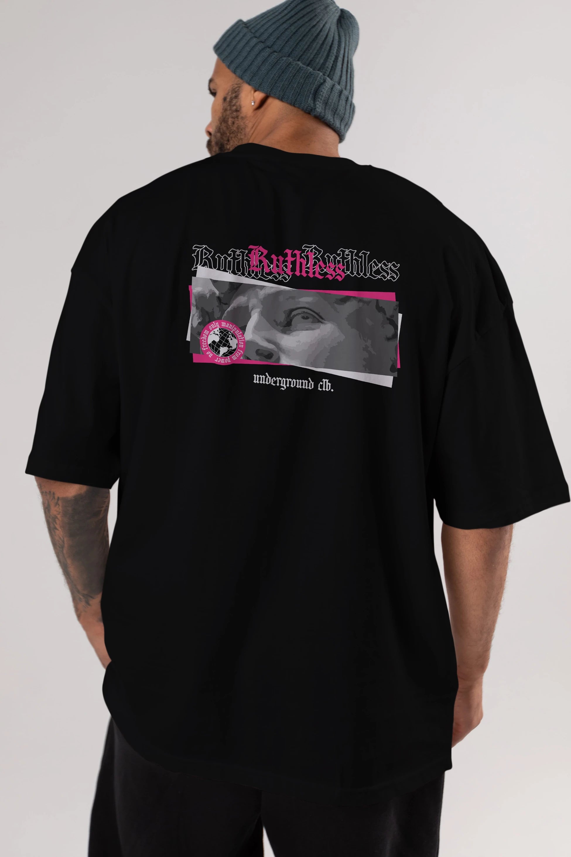 Ruthless Arka Baskılı Oversize t-shirt Erkek Kadın Unisex