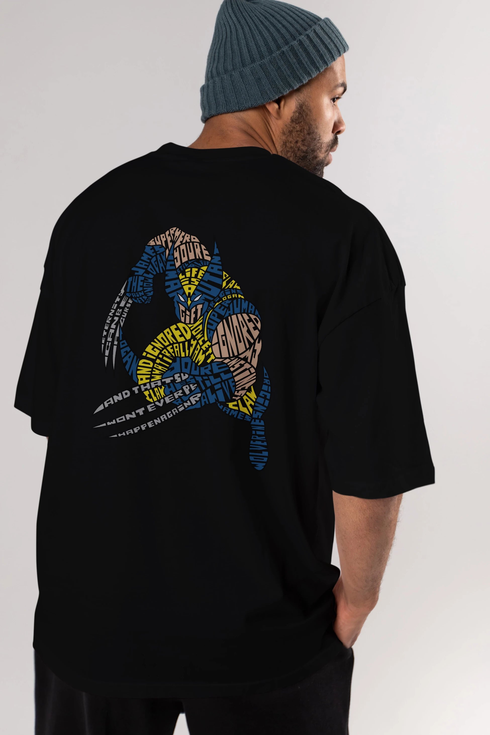 Logan Arka Baskılı Oversize t-shirt %100 pamuk Erkek Kadın Unisex